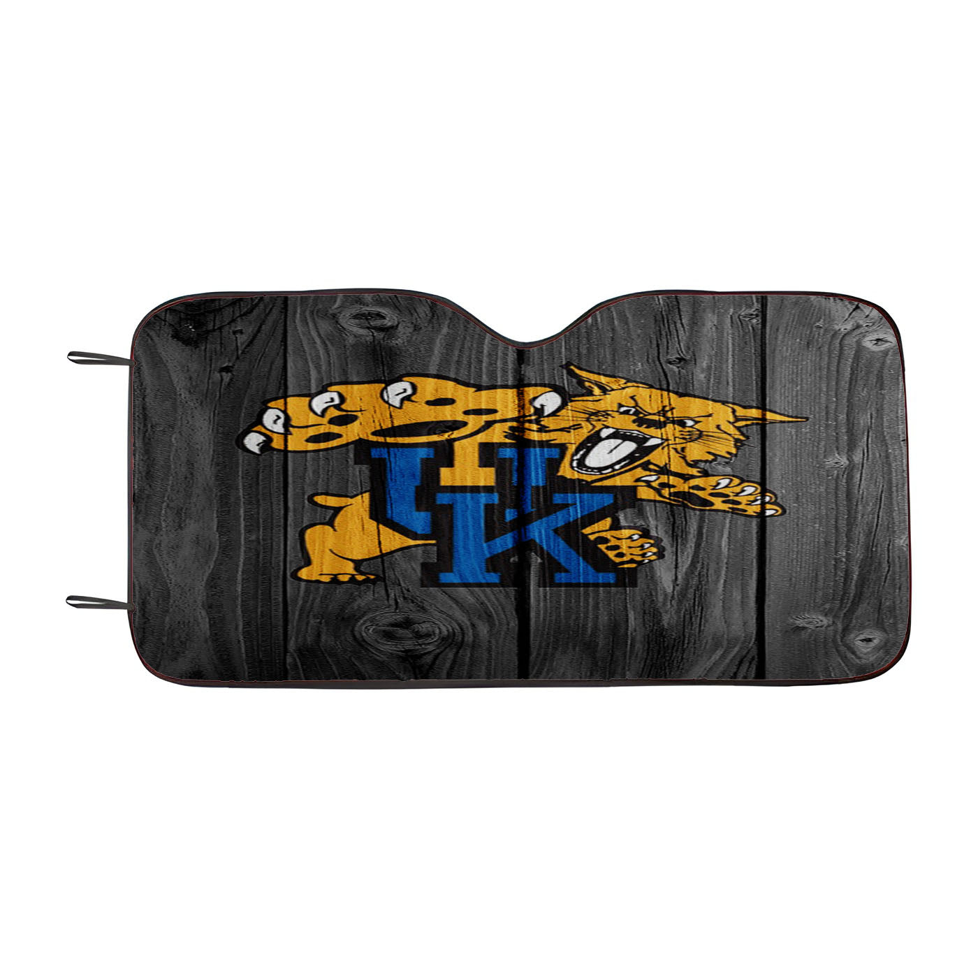 Kentucky Wildcats University Logo Dark Wood Wallpaper Car Auto Sun Shade Windshield Cover