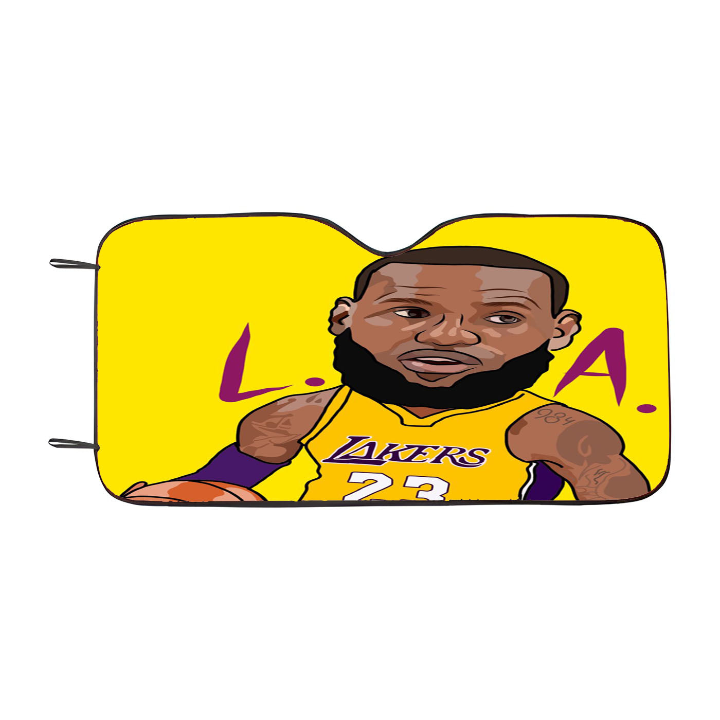 Lebron James Lakers Chibi Car Auto Sun Shade Windshield Cover