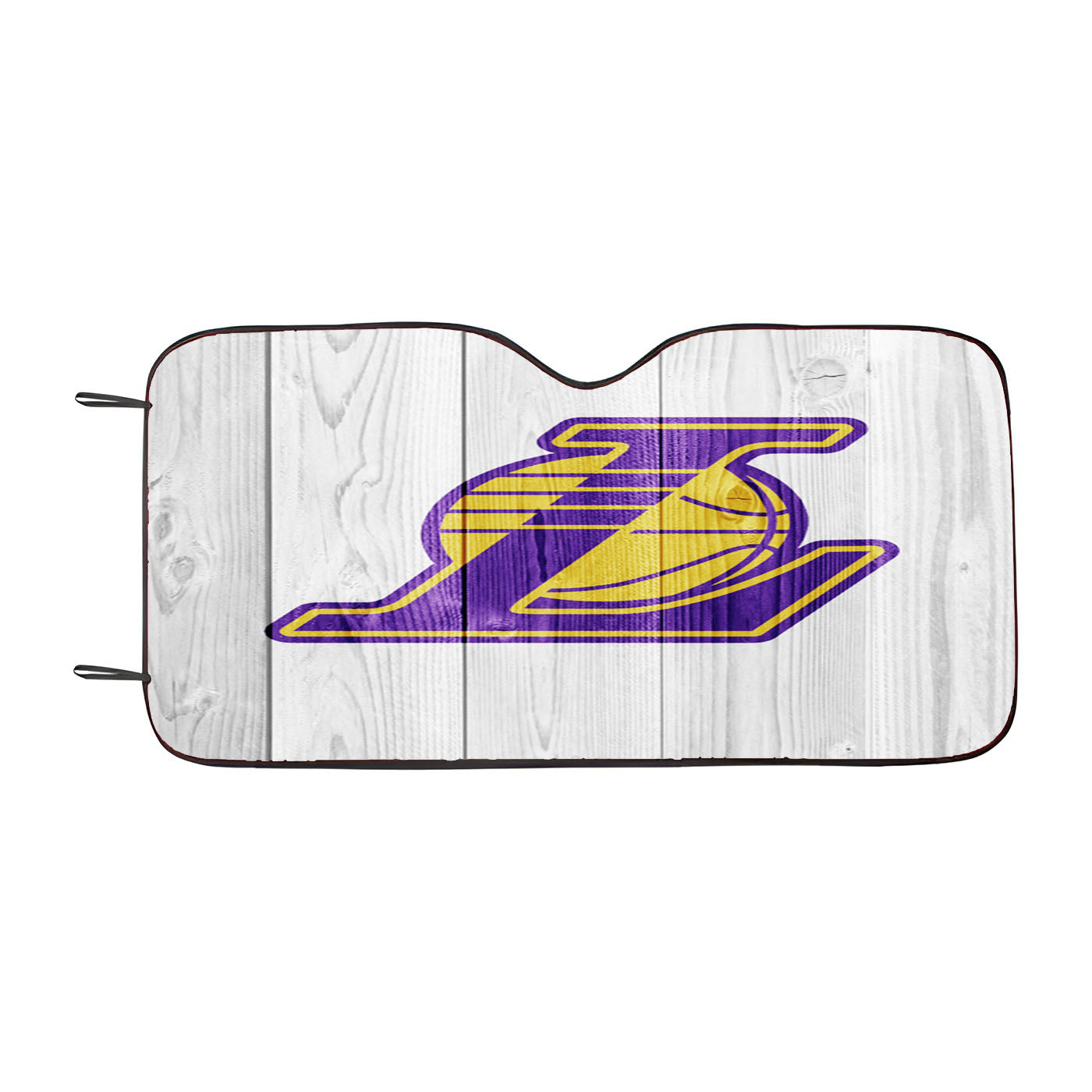 Los Angeles Lakers Nba Logo White Wood Wallpaper 2 Car Auto Sun Shade Windshield Cover