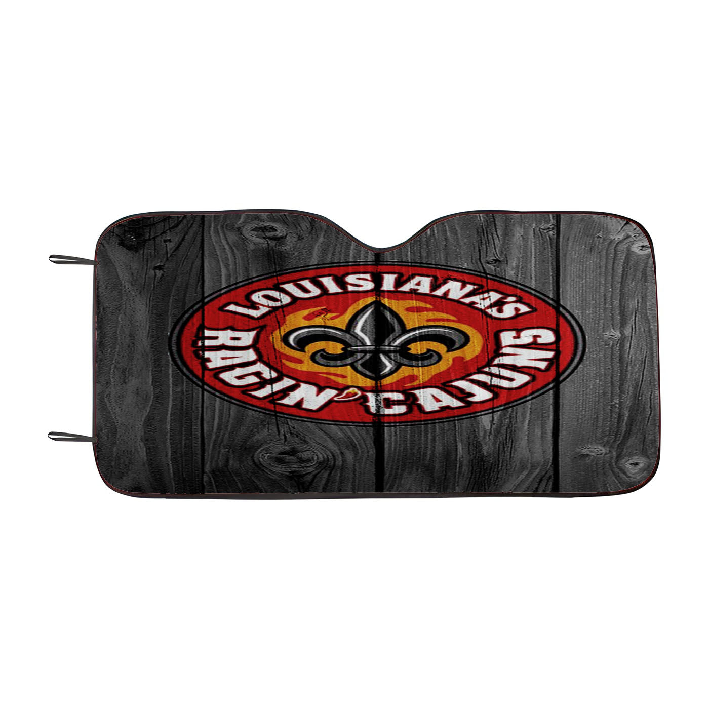 Louisiana Ragin Cajuns University Nfl Logo Dark Wood Wallpaper Car Auto Sun Shade Windshield Cover