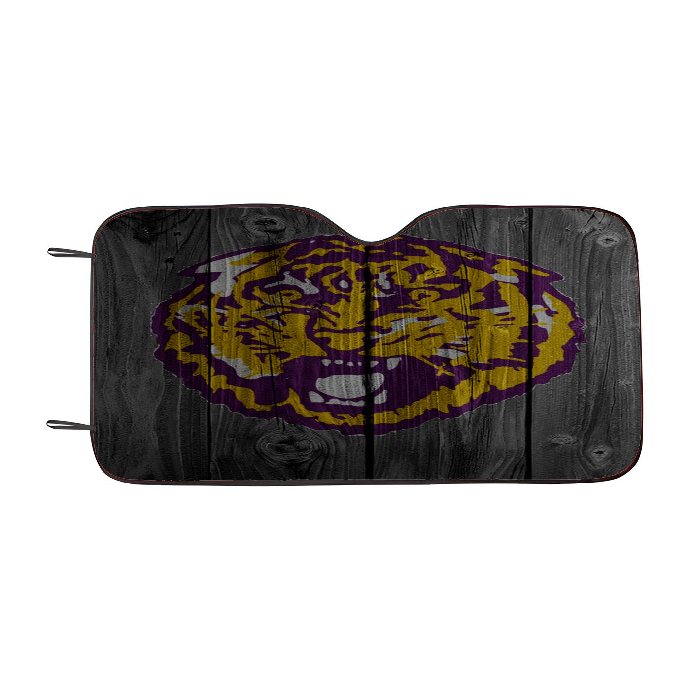 Lsu Tiger Purple Logo Dark Wood Wallpaper Car Auto Sun Shade Windshield Cover