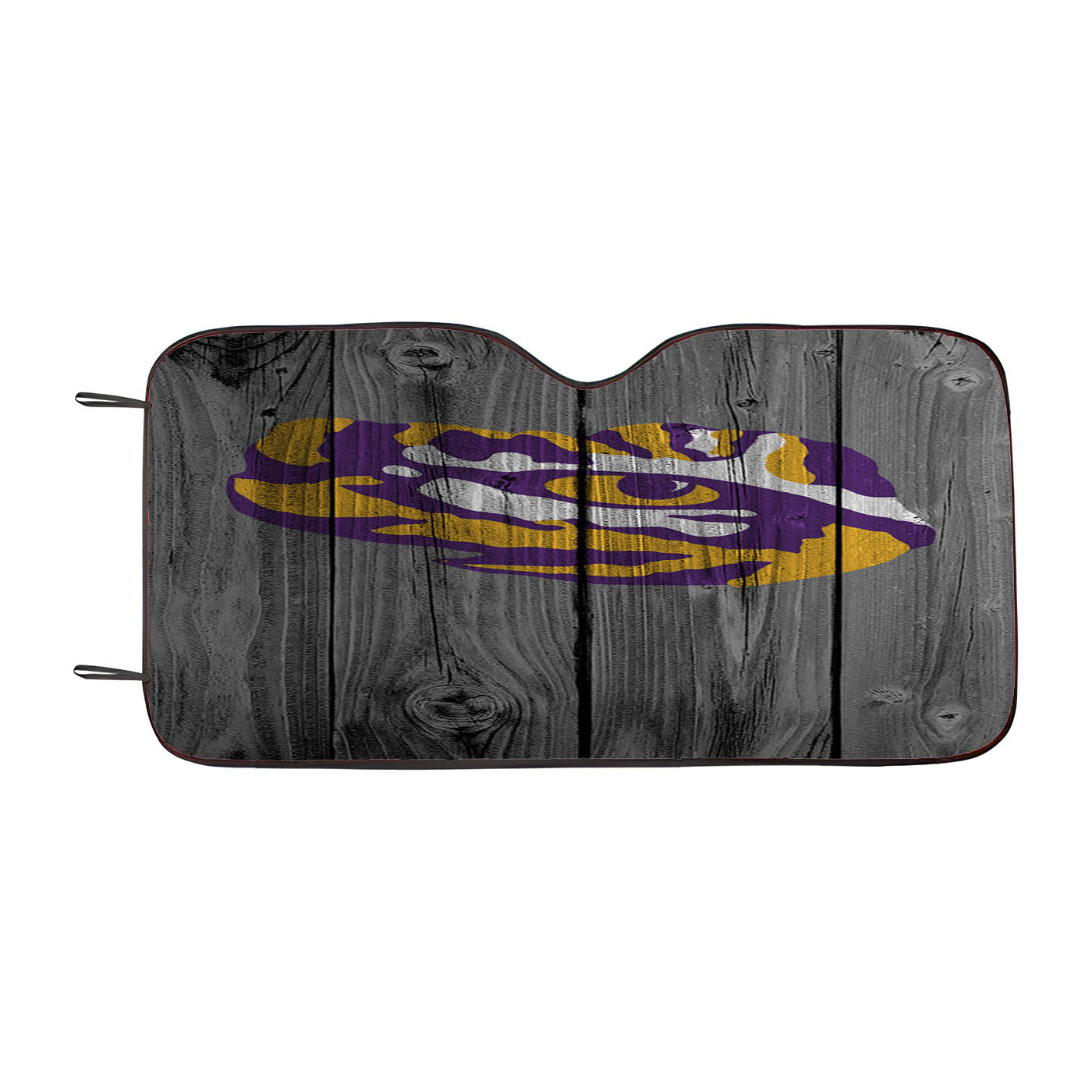 Lsu Tigers Nfl Eye Of The Tiger Logo Dark Wood Wallpaper Car Auto Sun Shade Windshield Cover