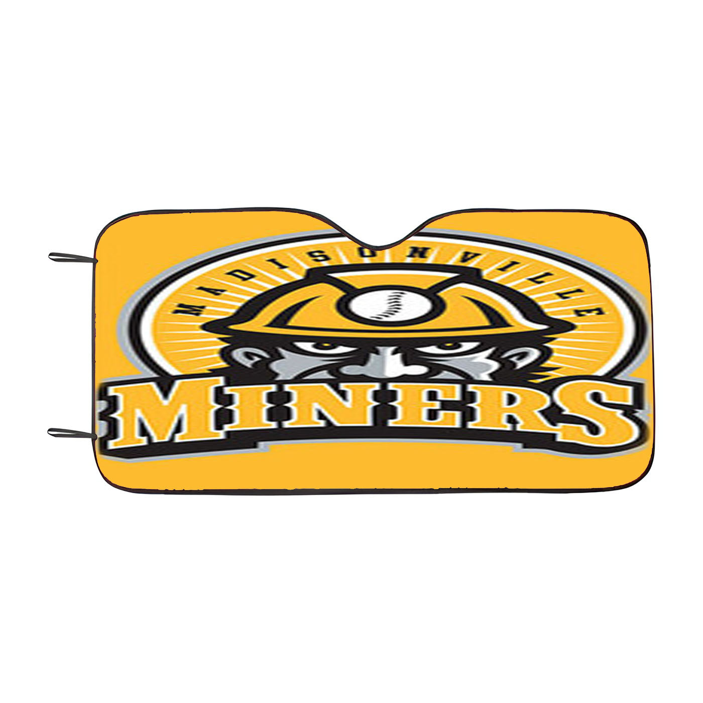 Madisonn Ville Miner Baseball Logo Gold Car Auto Sun Shade Windshield Cover