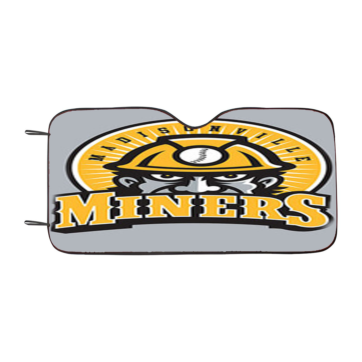 Madisonn Ville Miner Baseball Logo Gray Car Auto Sun Shade Windshield Cover