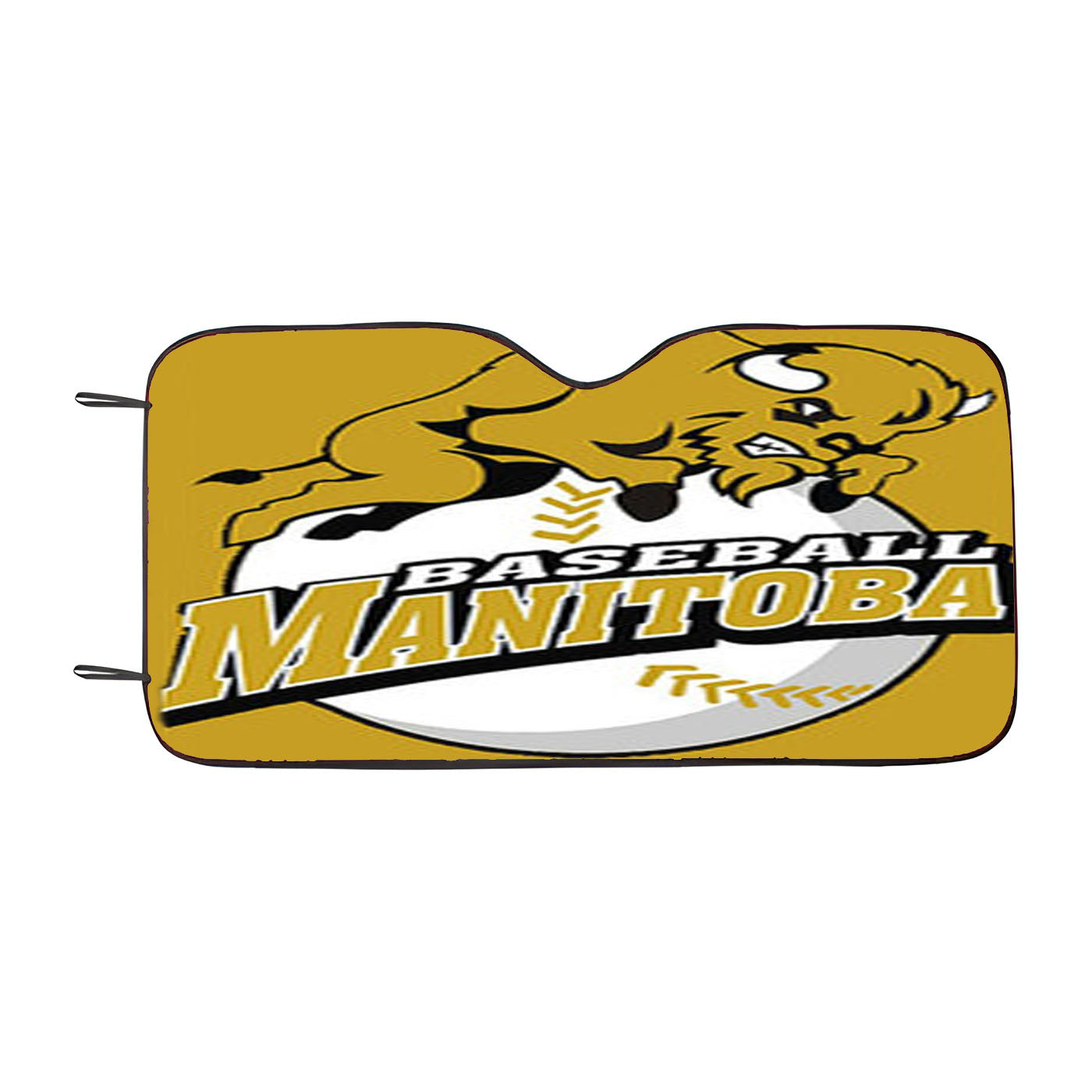 Manitoba Baseball Logo Gold Car Auto Sun Shade Windshield Cover