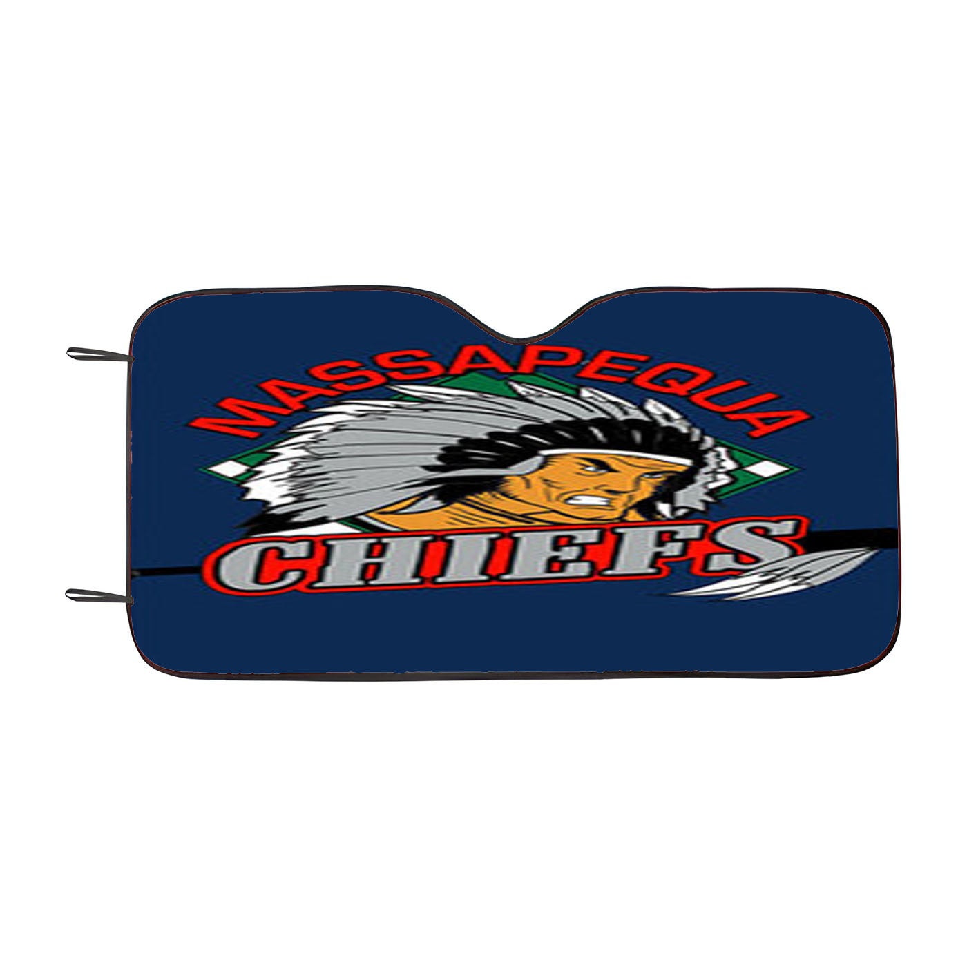 Massapequa Chiefs Baseball Logo Blue Car Auto Sun Shade Windshield Cover