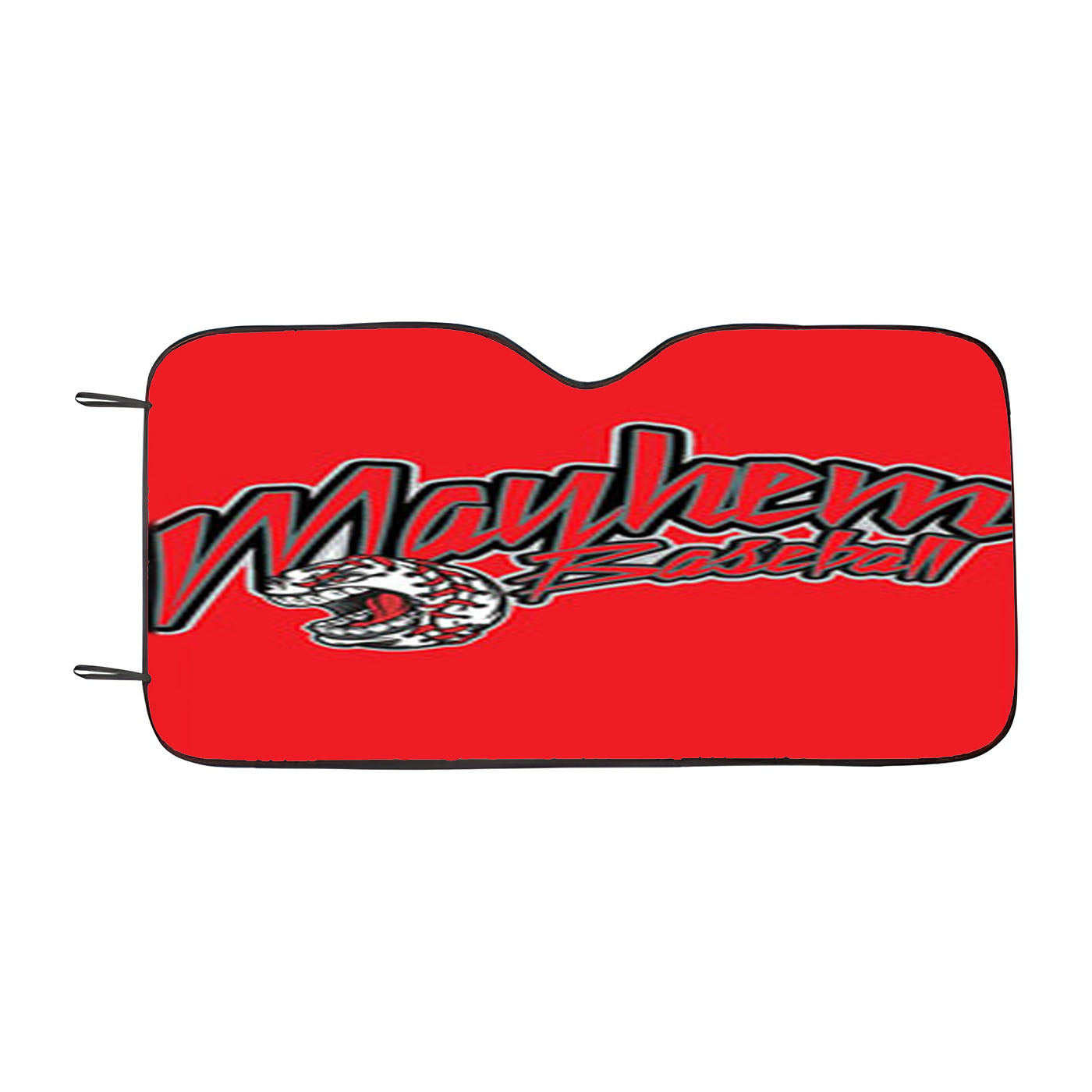 Mayhem Baseball Logo Red Car Auto Sun Shade Windshield Cover