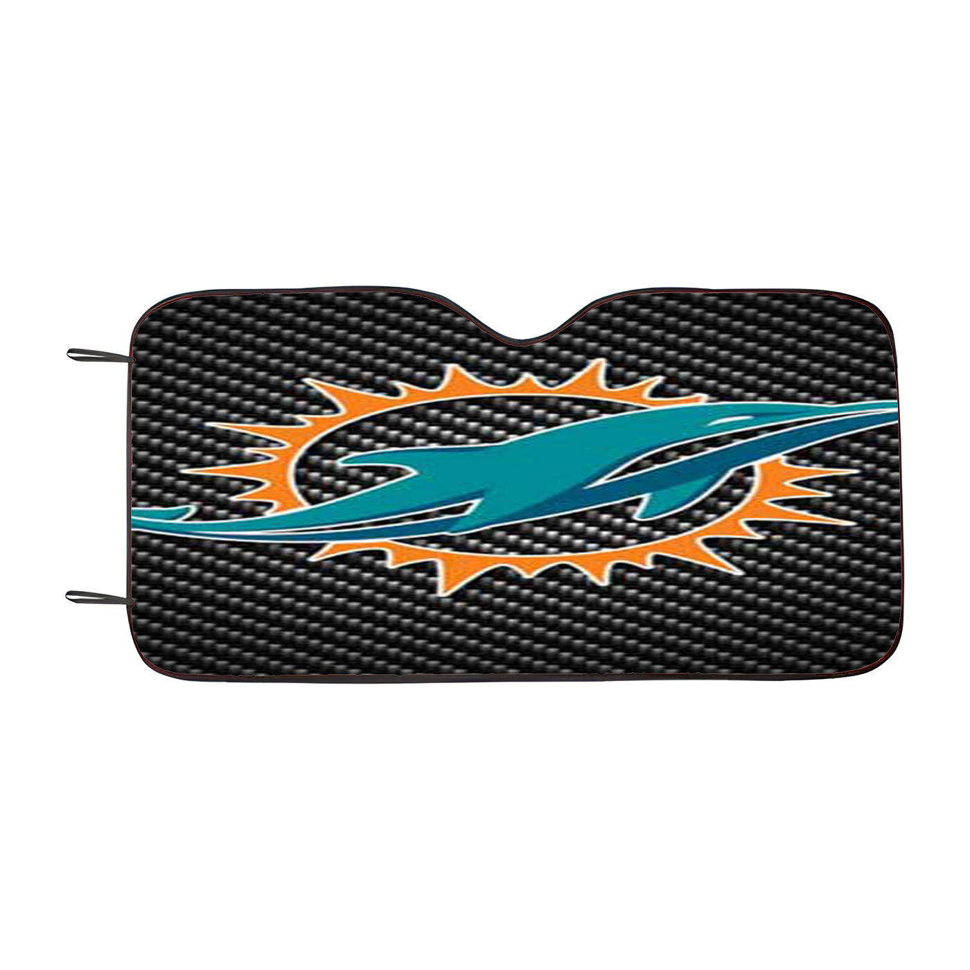 Miami Dolphins Carbon Fiber Car Auto Sun Shade Windshield Cover