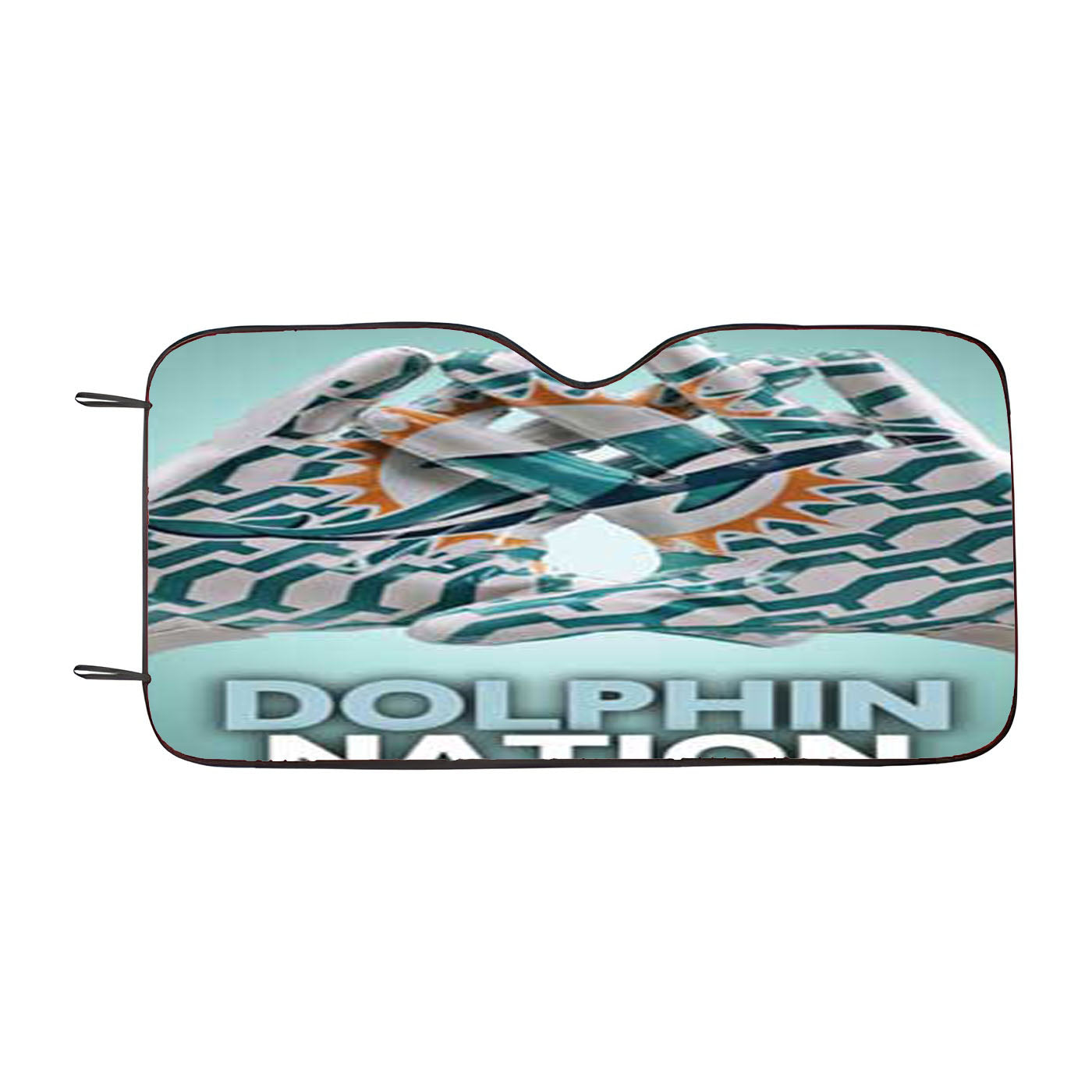 Miami Dolphins Gloves Nation Car Auto Sun Shade Windshield Cover