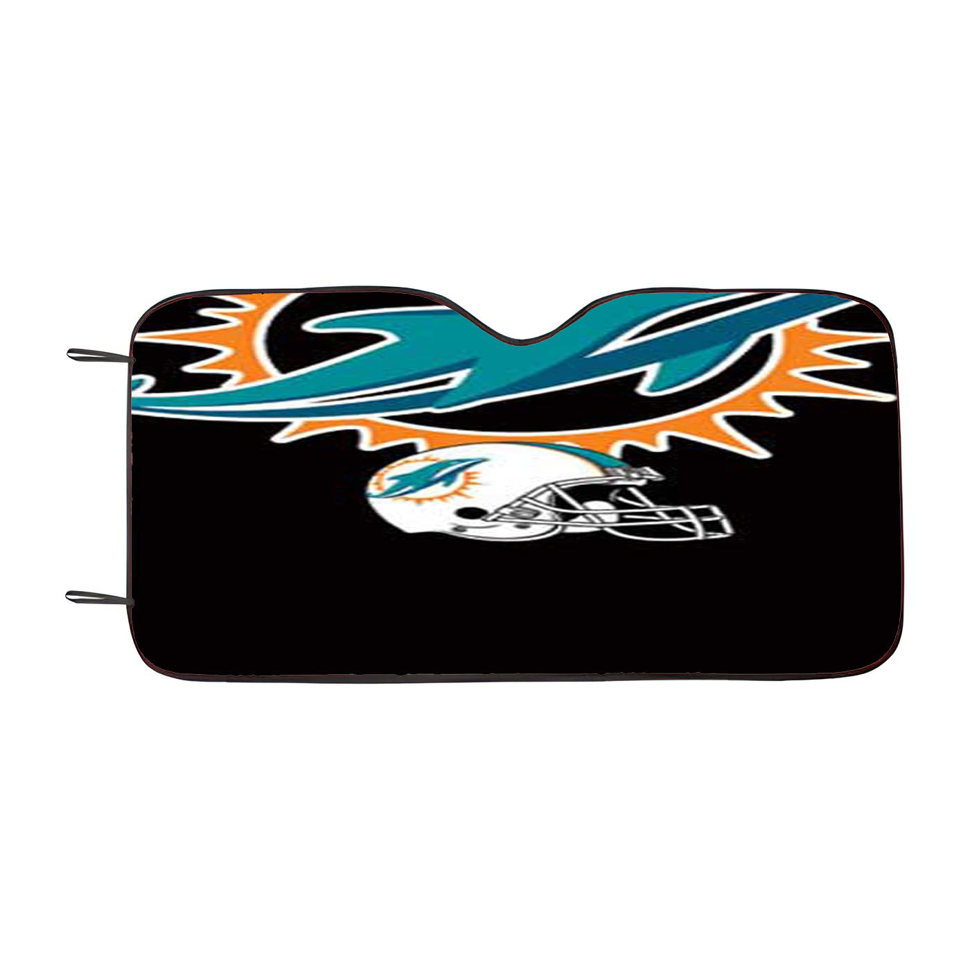 Miami Dolphins Logos On Blk Car Auto Sun Shade Windshield Cover