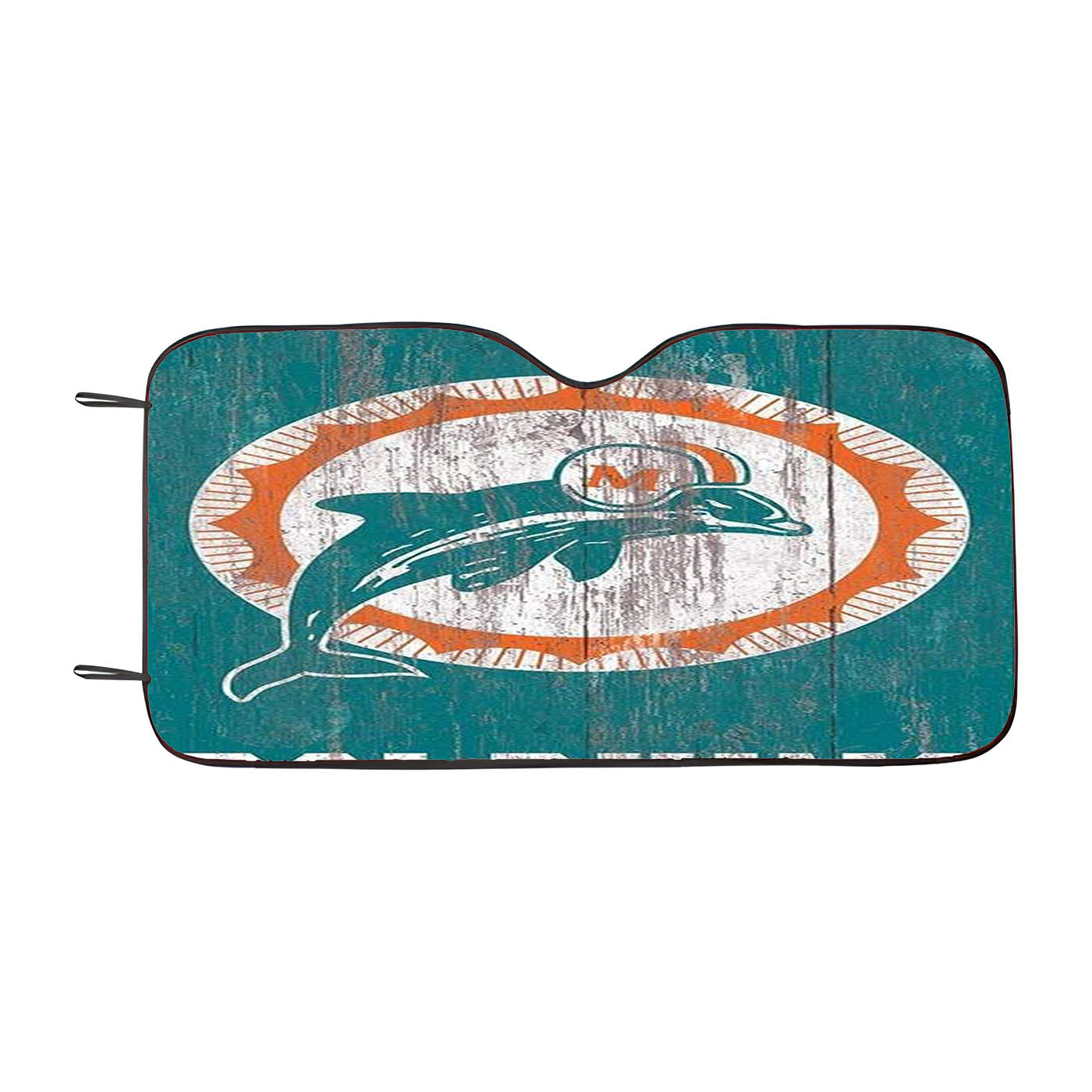 Miami Dolphins Wood Texture Style Car Auto Sun Shade Windshield Cover