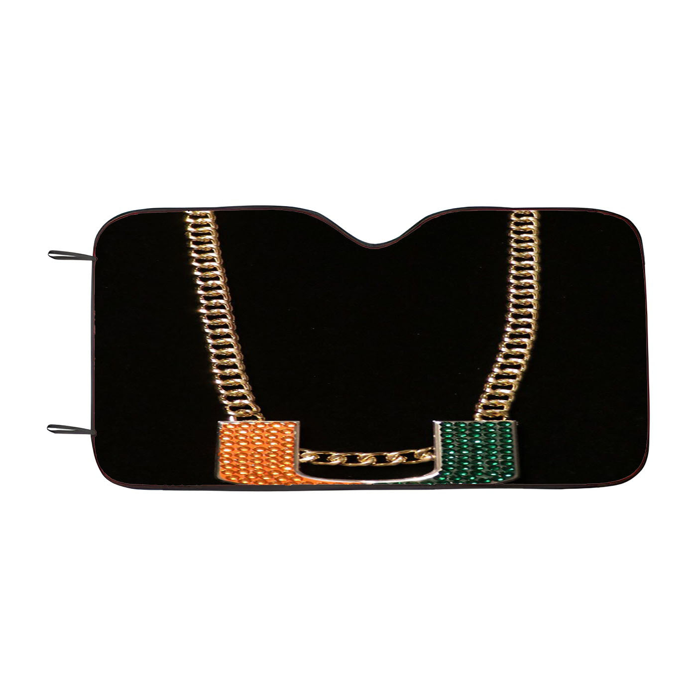 Miami Hurricanes Turnover Chain Car Auto Sun Shade Windshield Cover