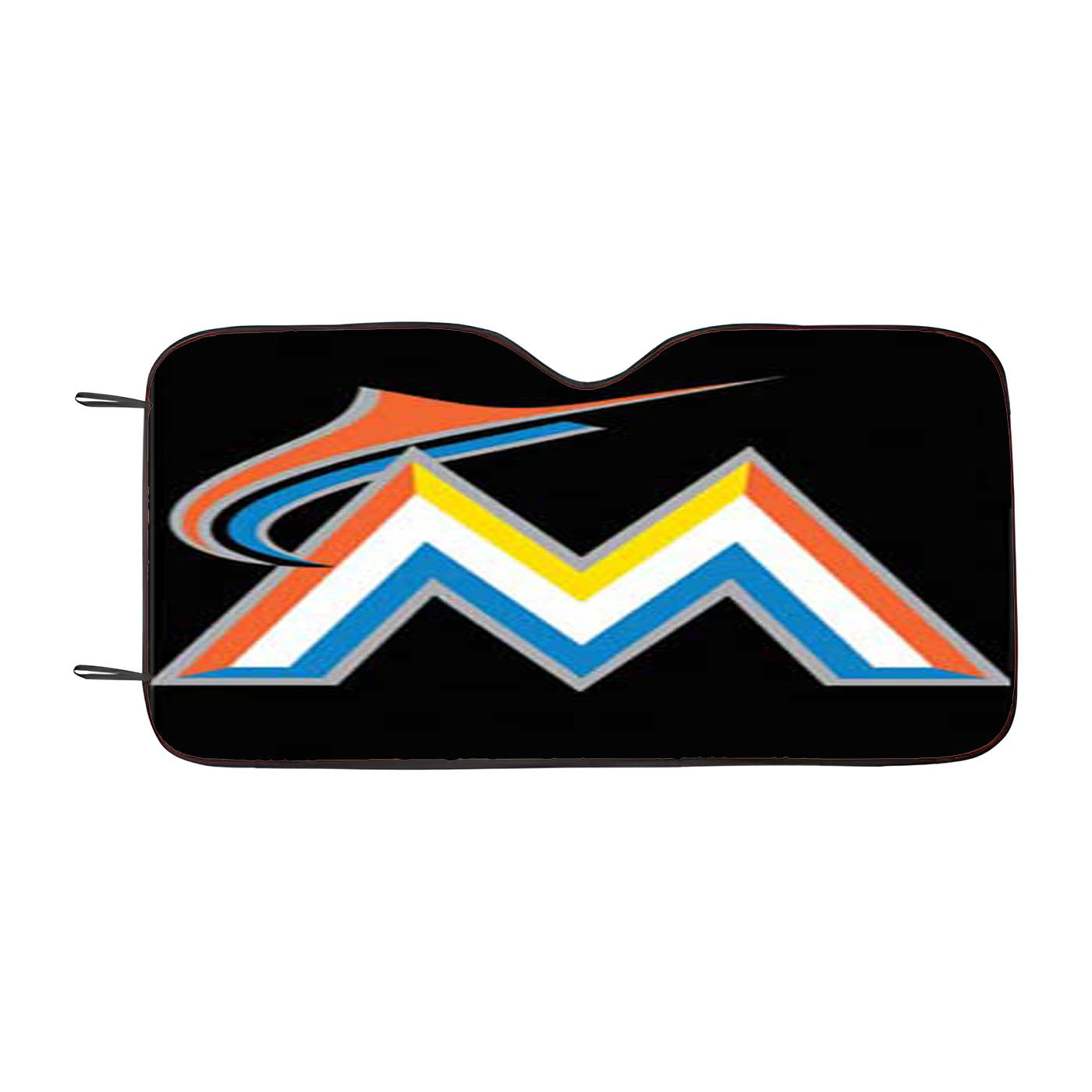 Miami Marlins Logo On Blk Car Auto Sun Shade Windshield Cover