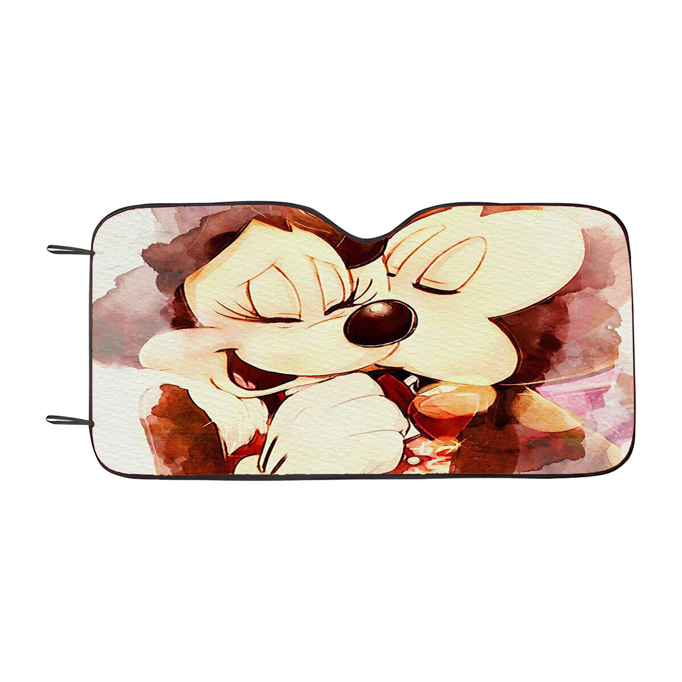 Mickey And Minnie Mouse Watercolour Car Auto Sun Shade Windshield Cover