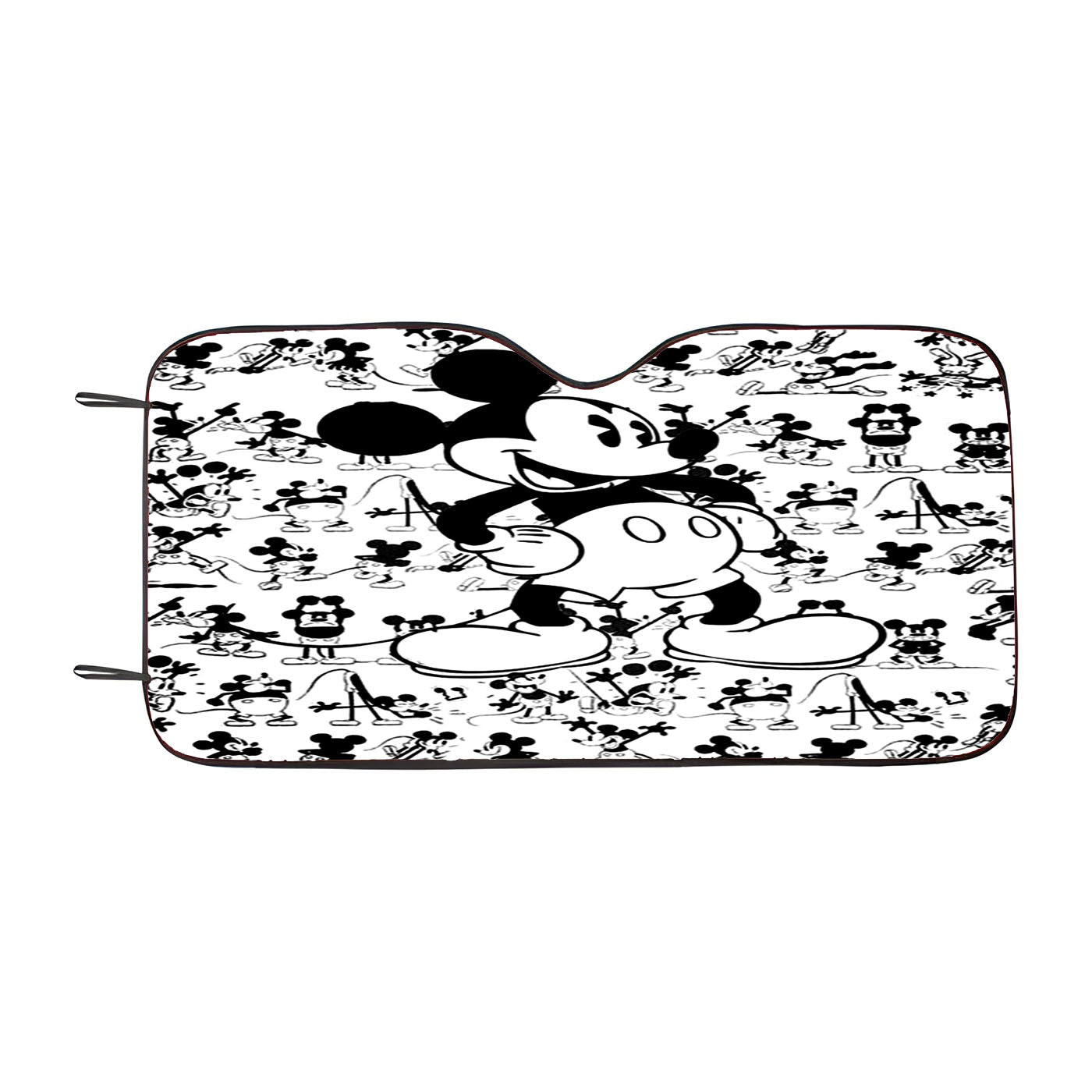 Mickey Mouse Black White Cartoon Collage Car Auto Sun Shade Windshield Cover
