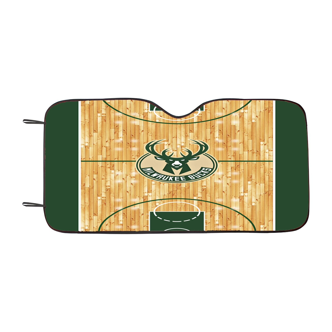 Milwaukee Bucks Basketball Court Car Auto Sun Shade Windshield Cover