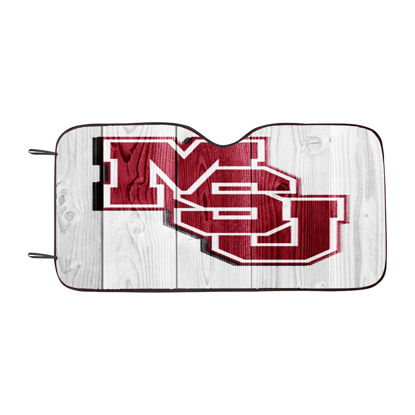 Mississippi State Cowbells University Logo White Wood Wallpaper Car Auto Sun Shade Windshield Cover