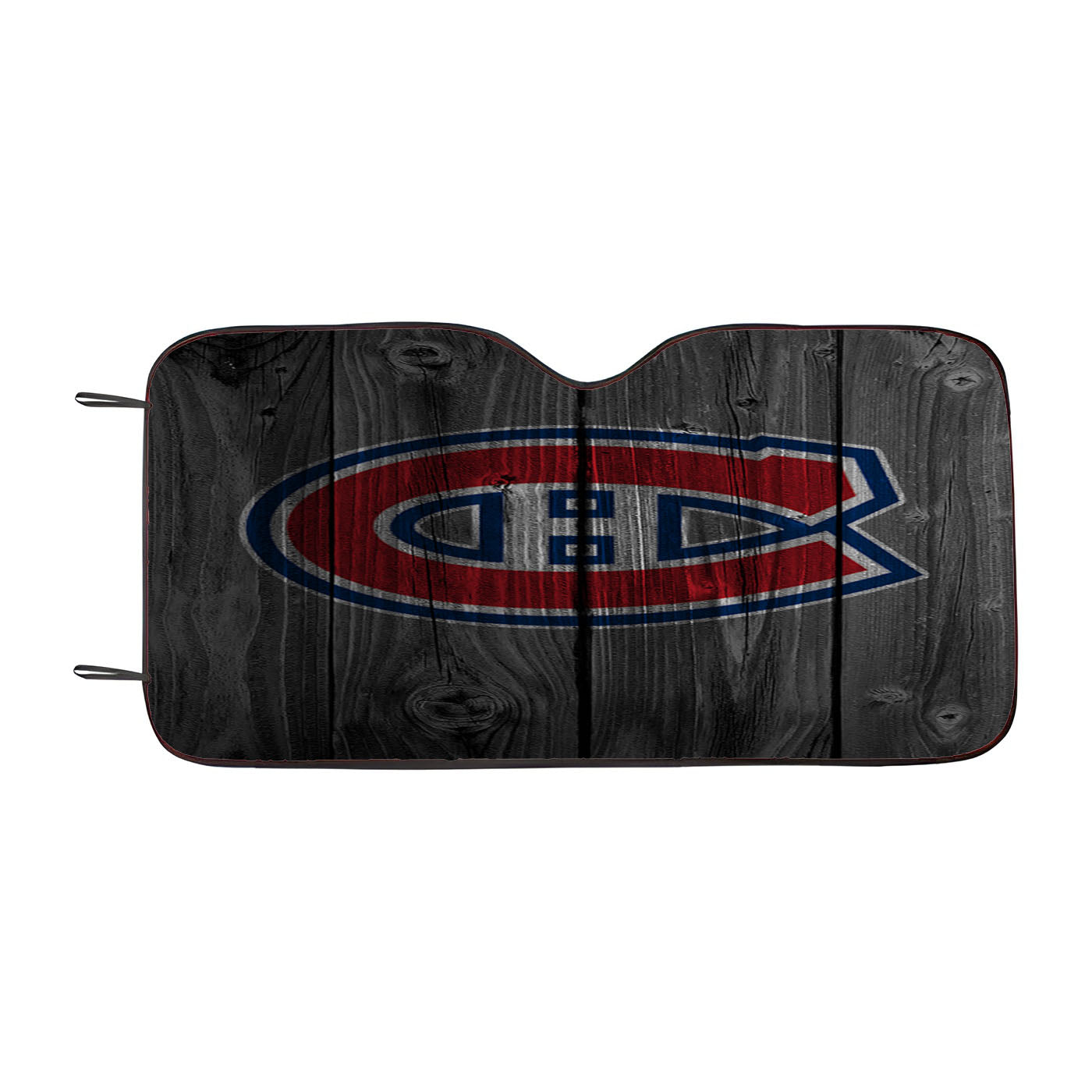 Montreal Canadiens Nhl Logo Dark Wood Wallpaper Car Auto Sun Shade Windshield Cover