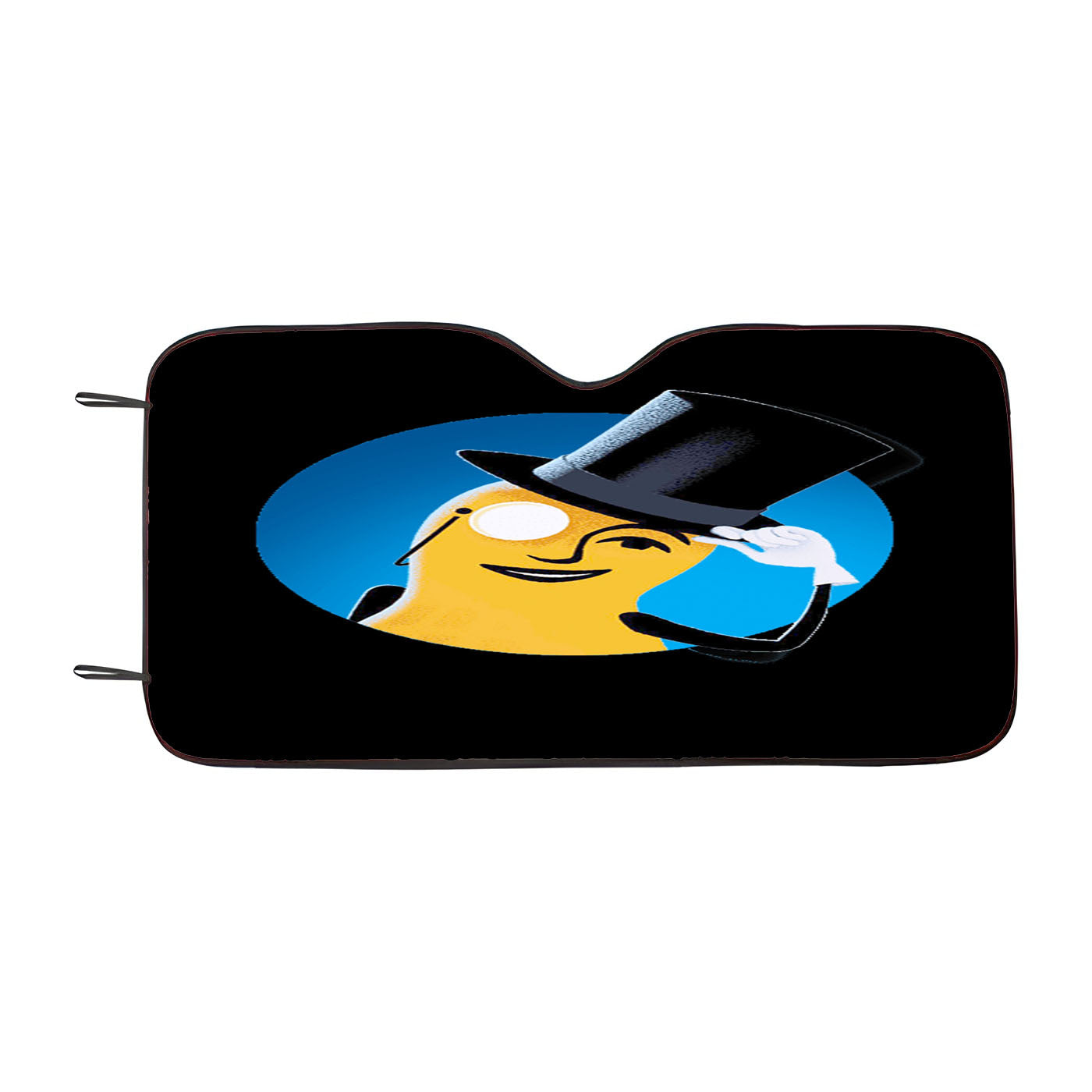 Mr Peanuts Cartoon On Black Car Auto Sun Shade Windshield Cover