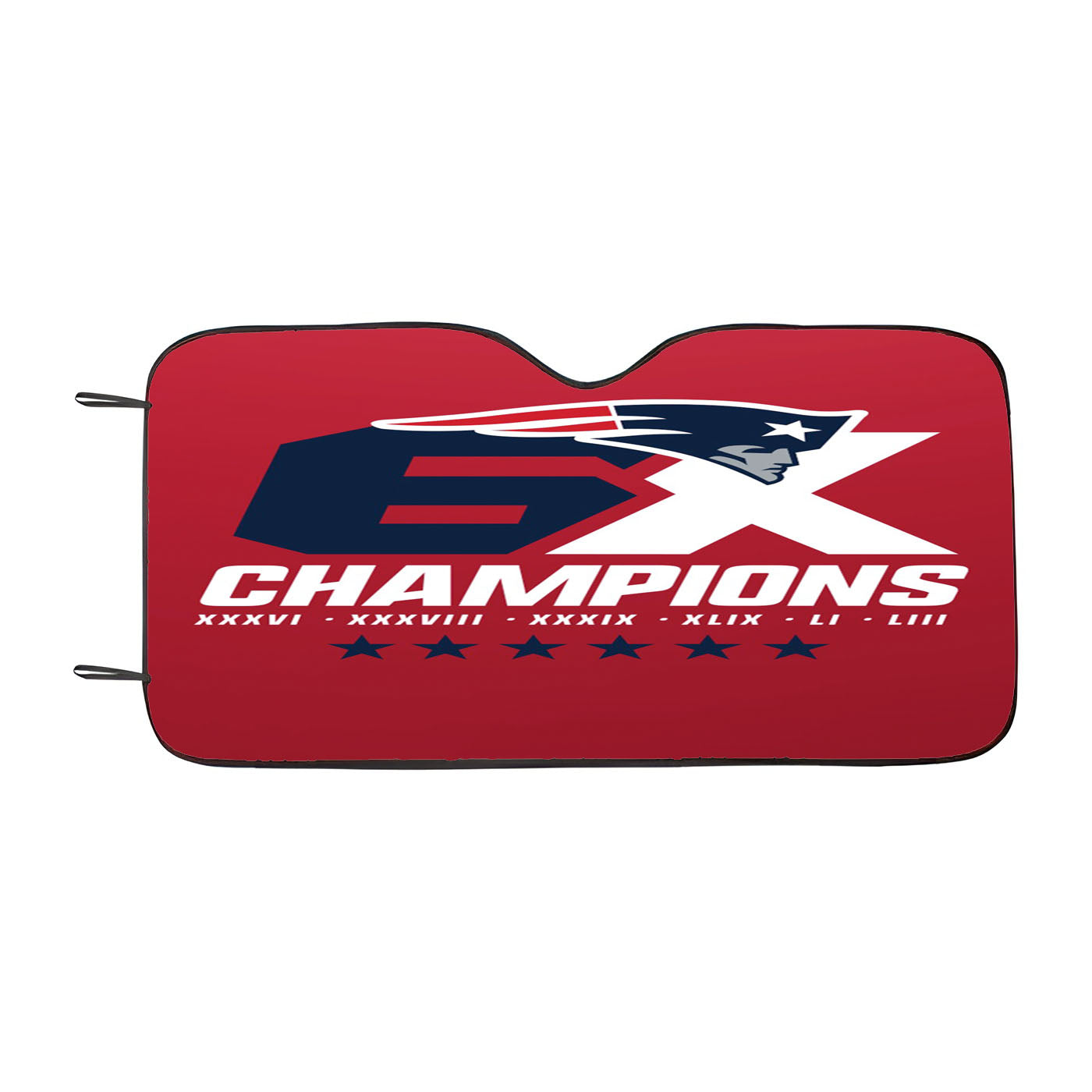 New England Patriots 6X Champions Car Auto Sun Shade Windshield Cover