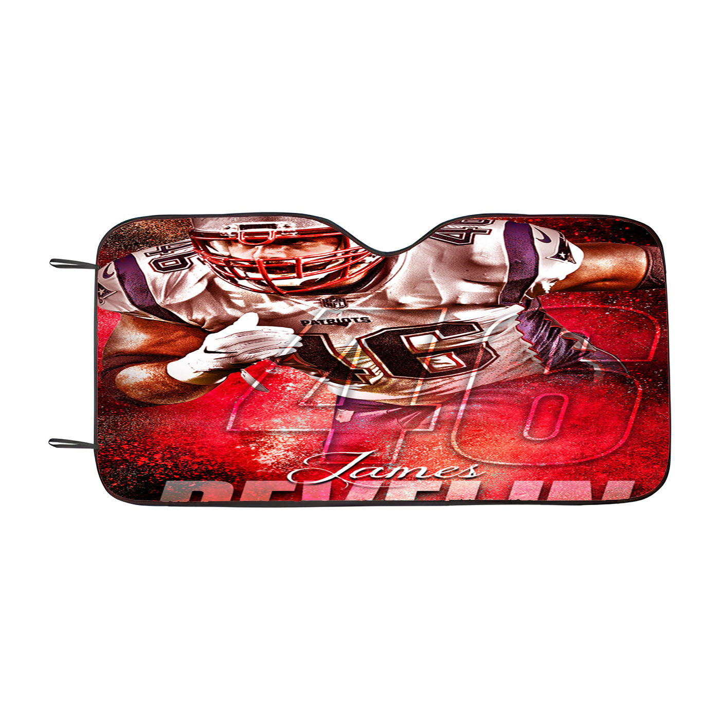 New England Patriots James Develin Car Auto Sun Shade Windshield Cover