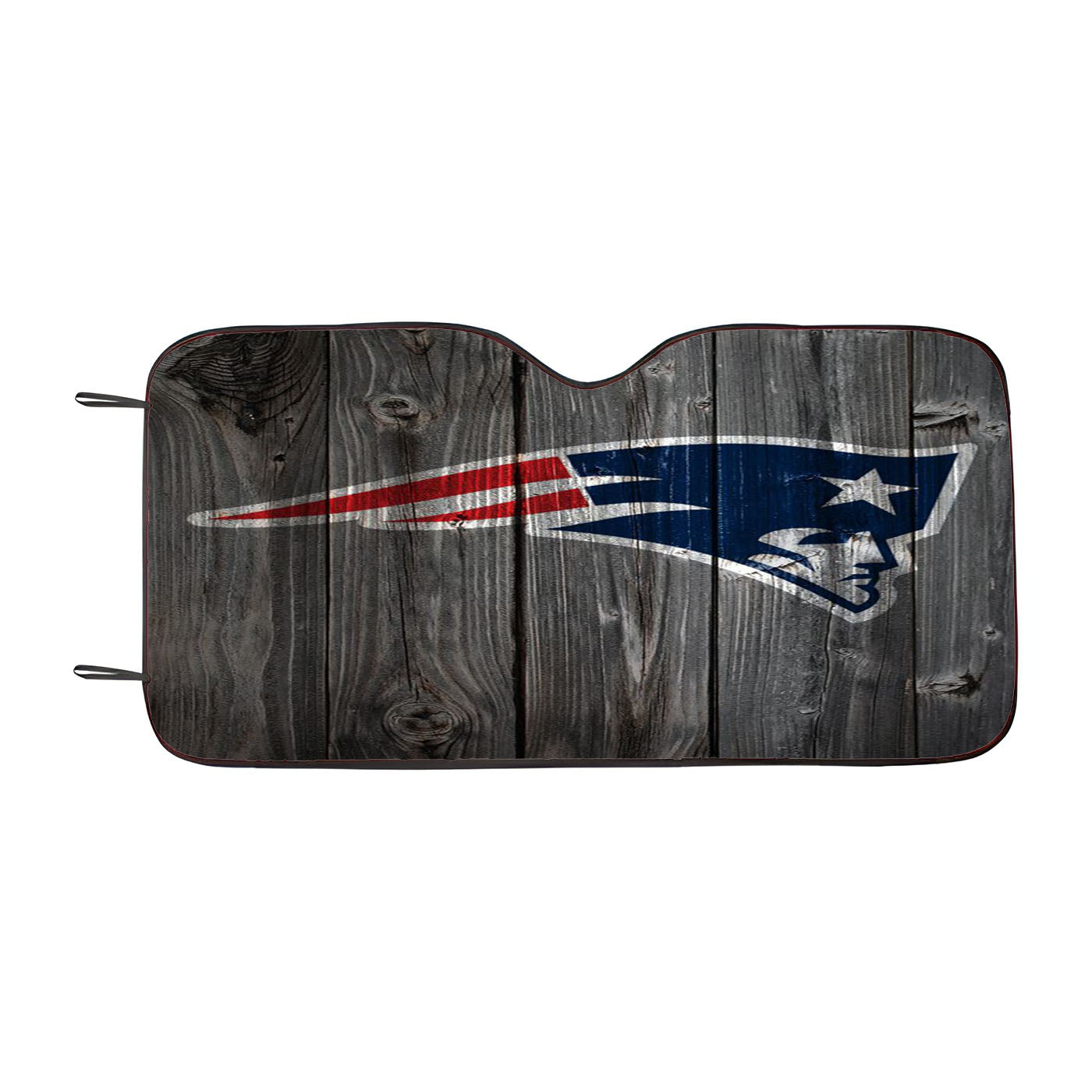 New England Patriots Nfl Logo Dark Wood Wallpaper Car Auto Sun Shade Windshield Cover