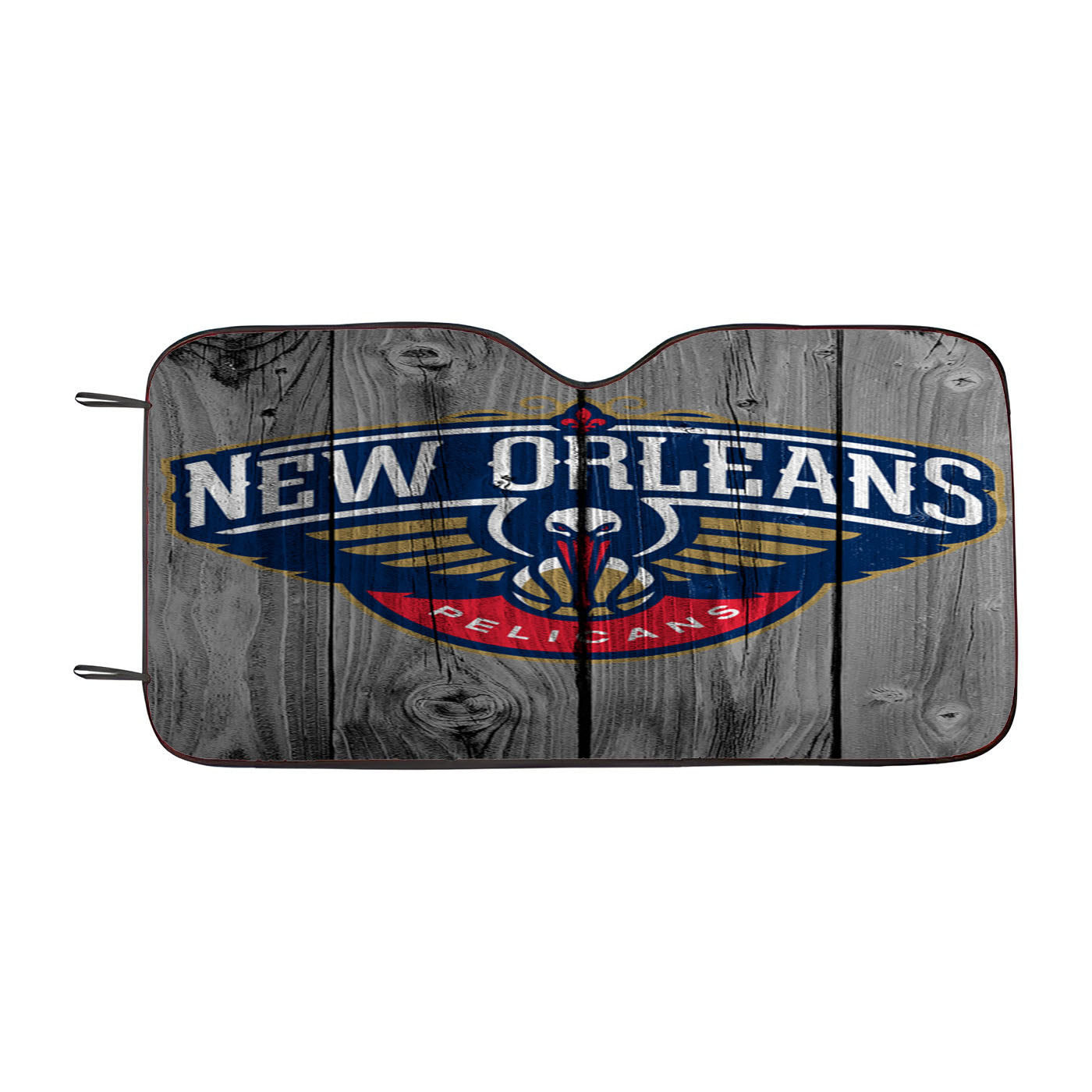 New Orleans Pelican Nba Logo Dark Wood Wallpaper Car Auto Sun Shade Windshield Cover