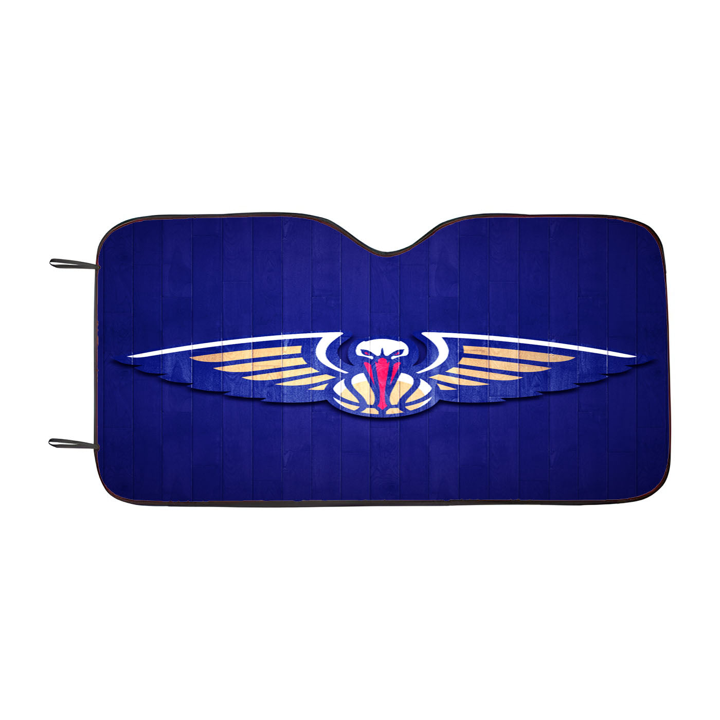 New Orleans Pelicans Hardwood 2 Car Auto Sun Shade Windshield Cover