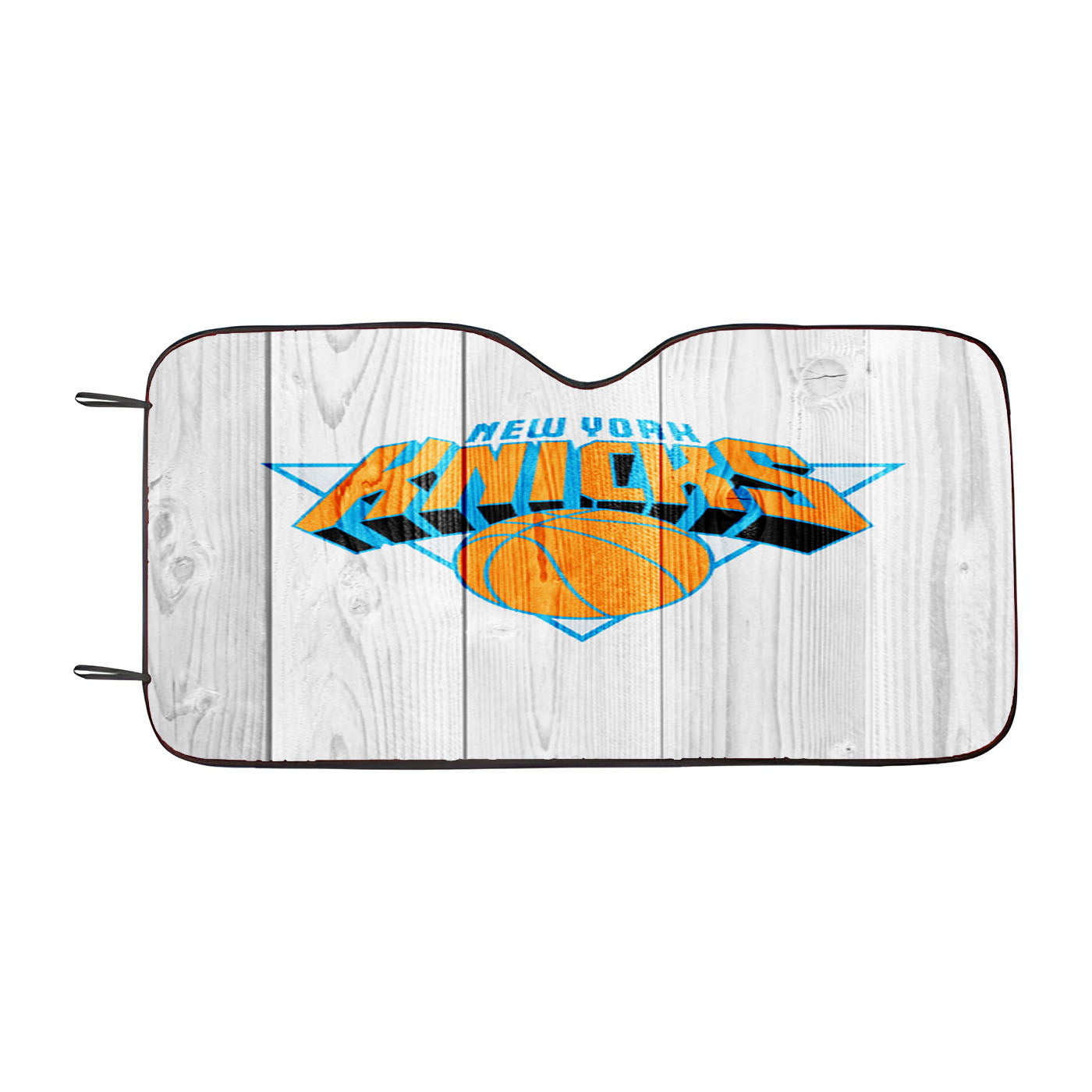 New York Knicks Nba Logo White Wood Wallpaper Car Auto Sun Shade Windshield Cover