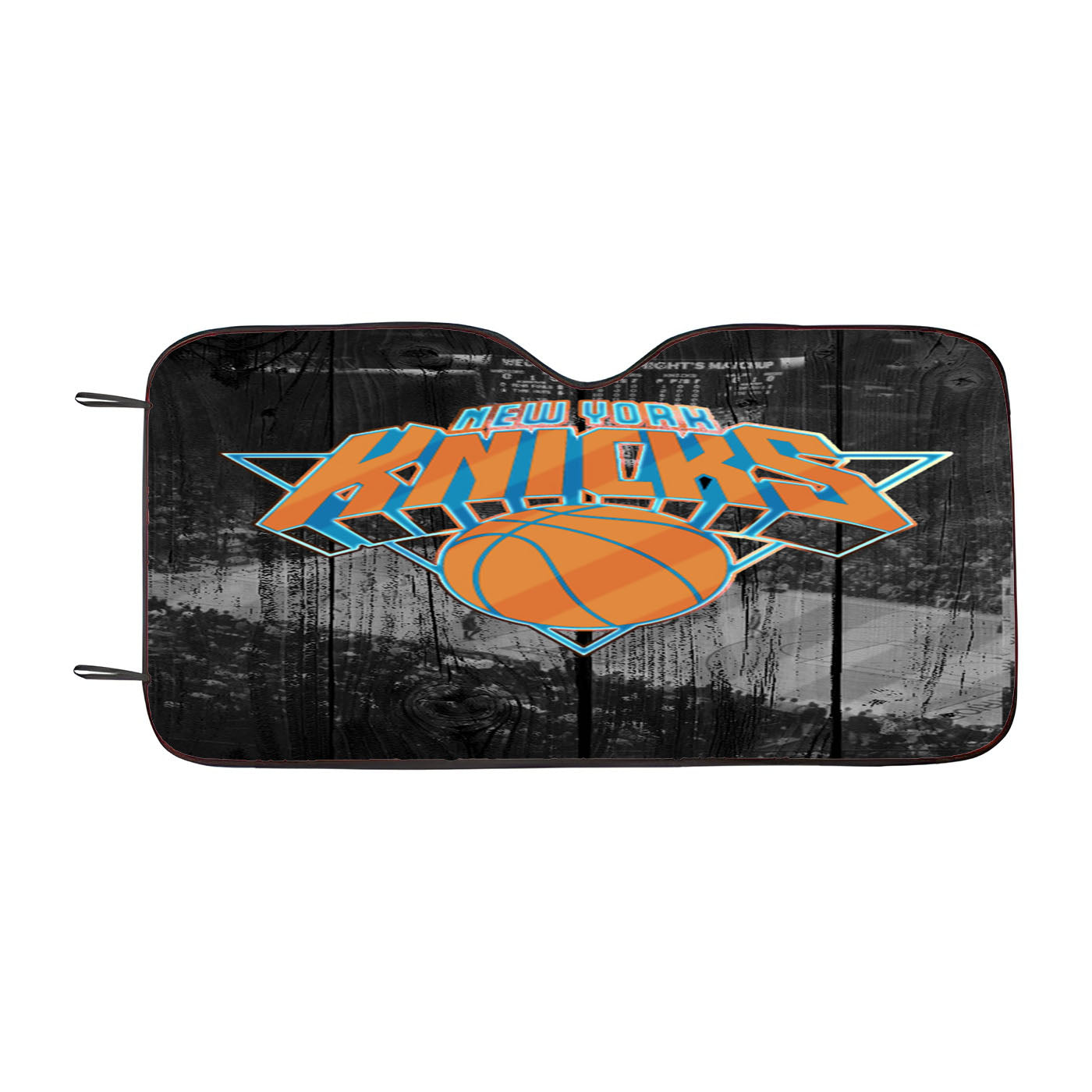 New York Knicks Stadium Logo Dark Wood Wallpaper Car Auto Sun Shade Windshield Cover