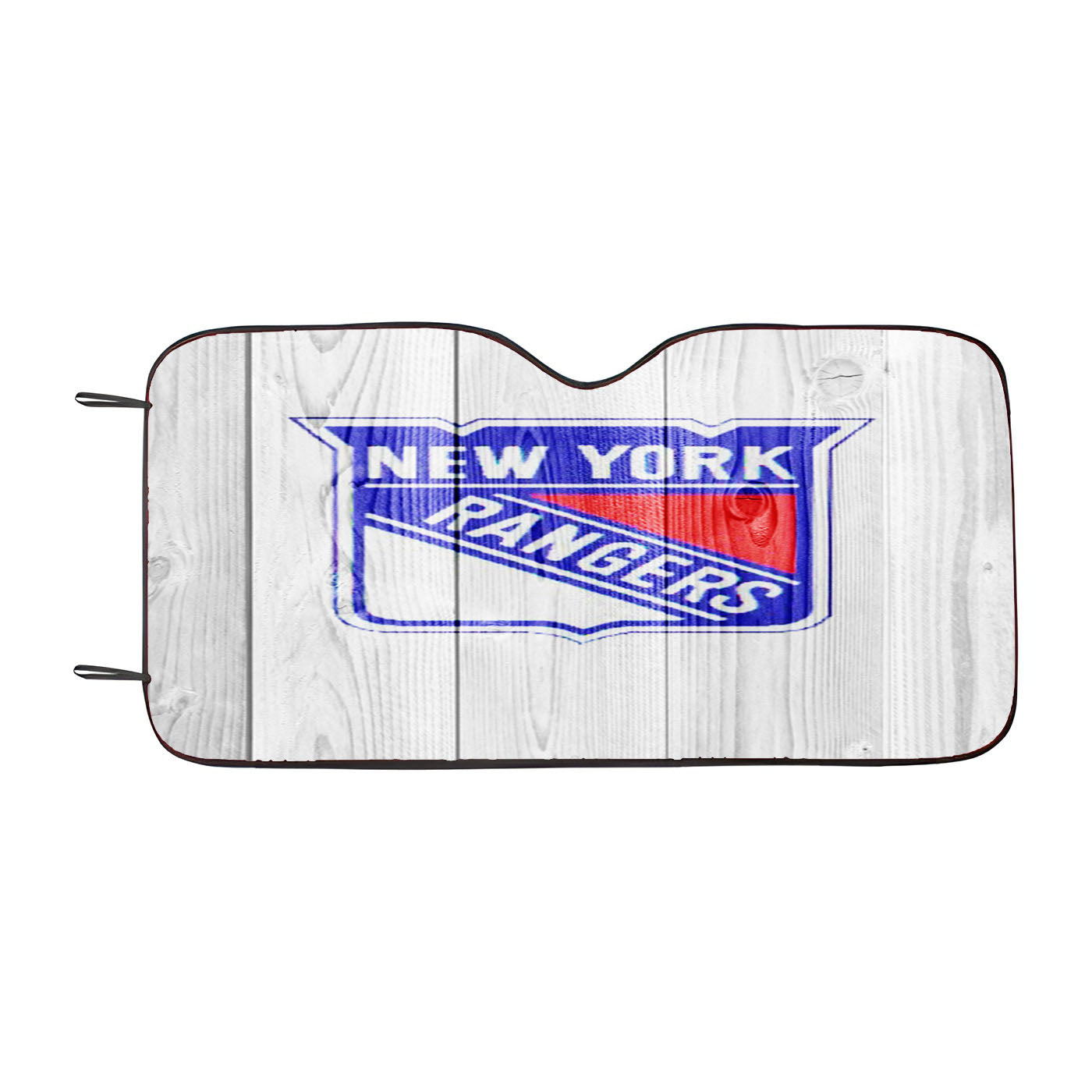 New York Rangers Nhl Logo White Wood Wallpaper Car Auto Sun Shade Windshield Cover