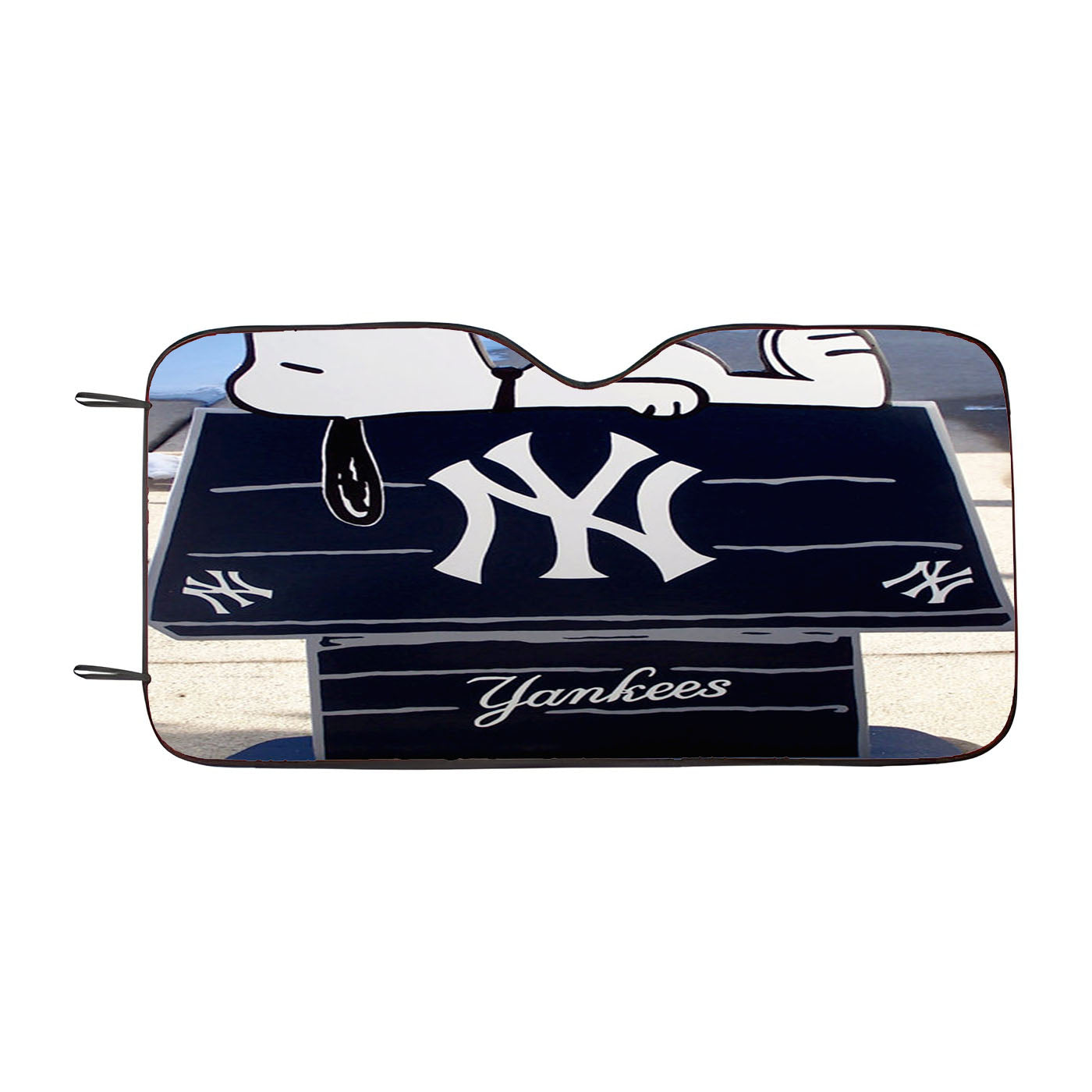 New York Yankees Logos And Uniforms Snoopy Car Auto Sun Shade Windshield Cover