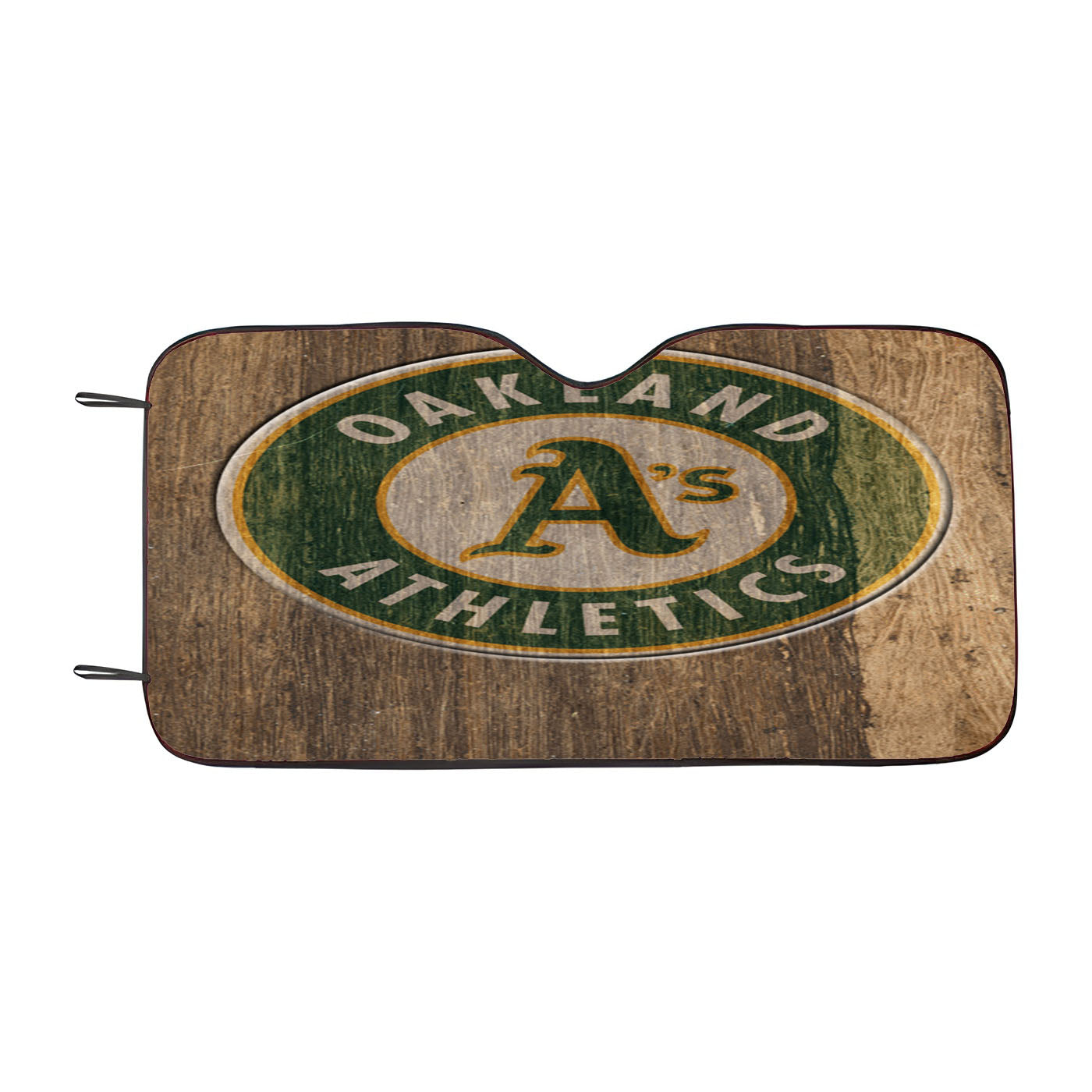 Oakland Athletics Logo Wood Car Auto Sun Shade Windshield Cover