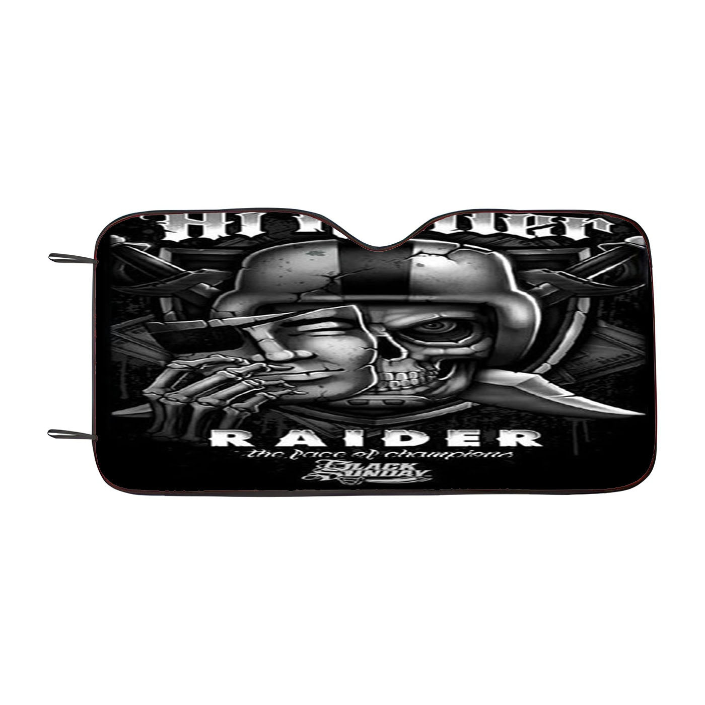 Oakland Raiders Black Sunday Nfl Car Auto Sun Shade Windshield Cover