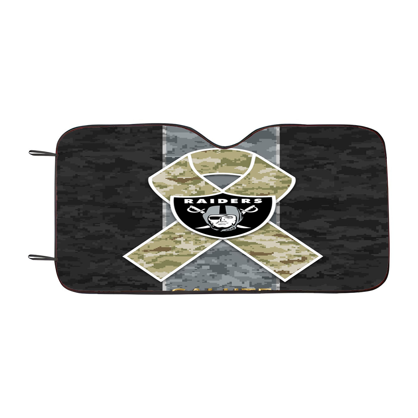 Oakland Raiders Salute To Service Car Auto Sun Shade Windshield Cover