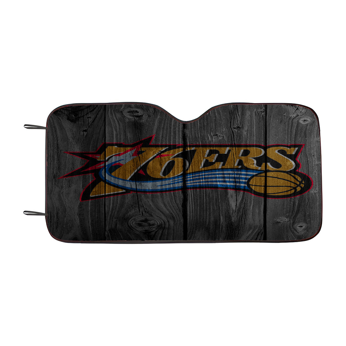 Old Nba Philadelphia 76Ers Logo Dark Wood Wallpaper Car Auto Sun Shade Windshield Cover
