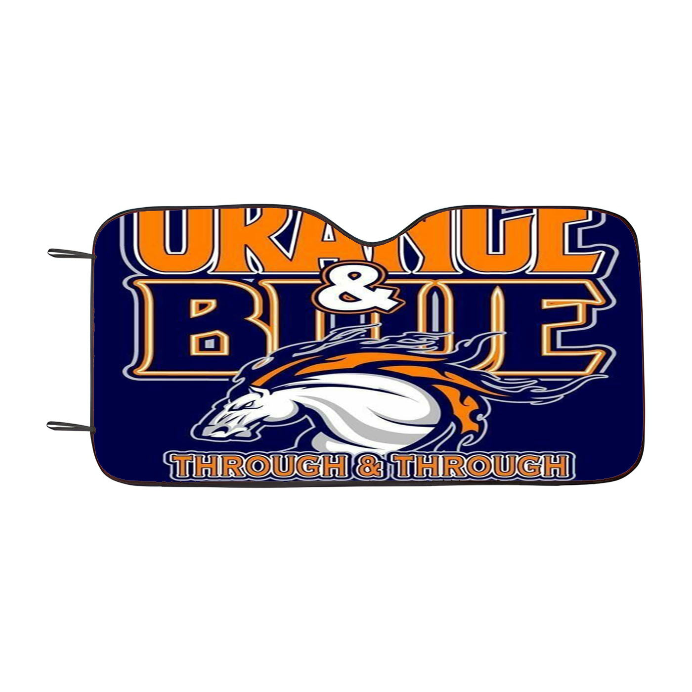 Orange Blue Hockey Car Auto Sun Shade Windshield Cover