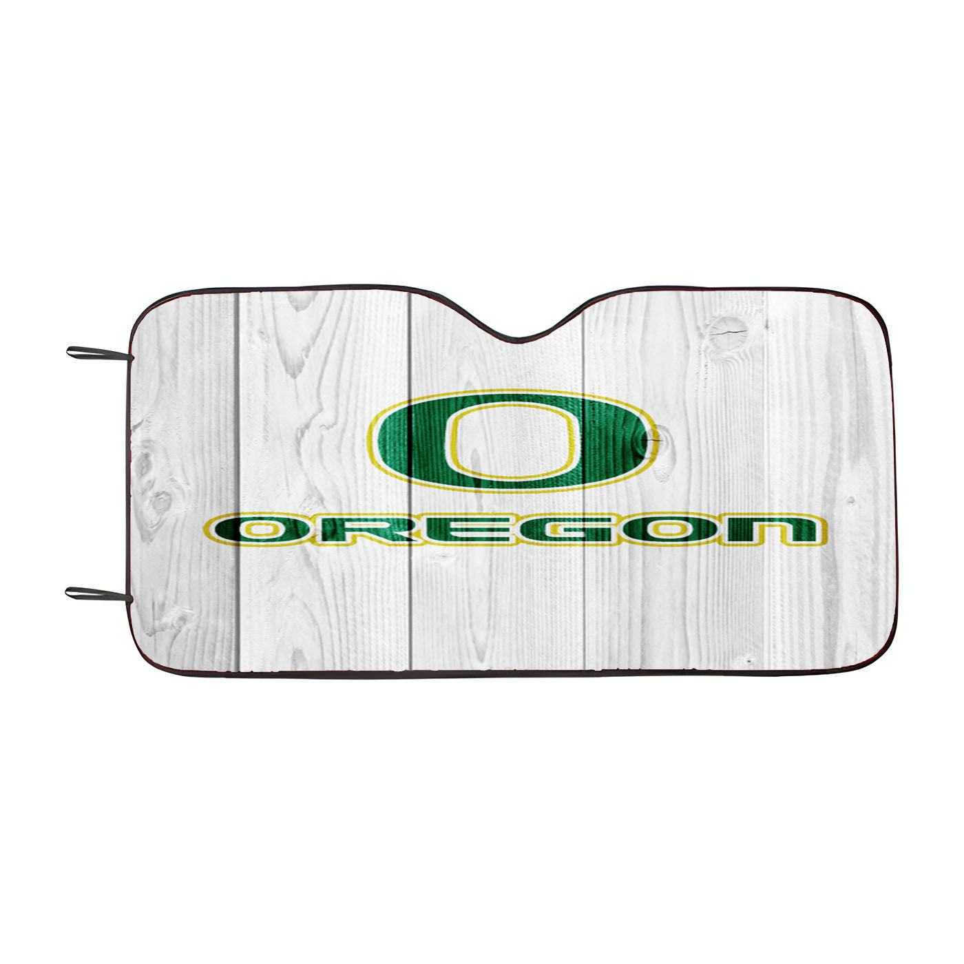 Oregon Ducks University Nfl Logo White Wood Car Auto Sun Shade Windshield Cover
