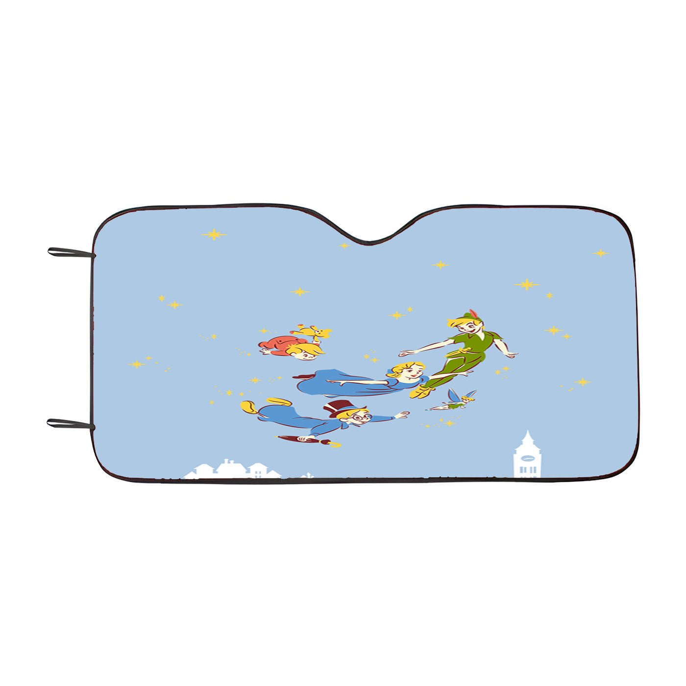 Peter Pan And Friends Flying Above New York Wallpaper Car Auto Sun Shade Windshield Cover