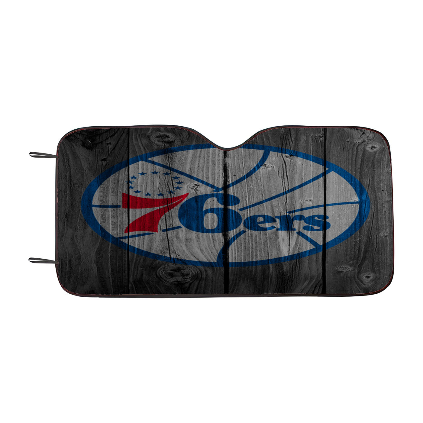 Philadelphia 76Ers Nba Logo Dark Wood Wallpaper Car Auto Sun Shade Windshield Cover