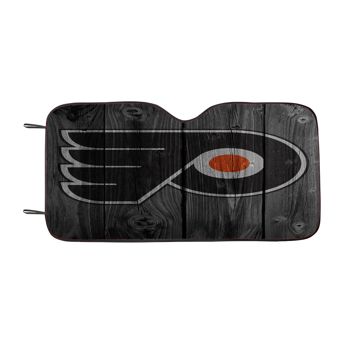 Philadelphia Flyers Nhl Logo Dark Wood Wallpaper Car Auto Sun Shade Windshield Cover