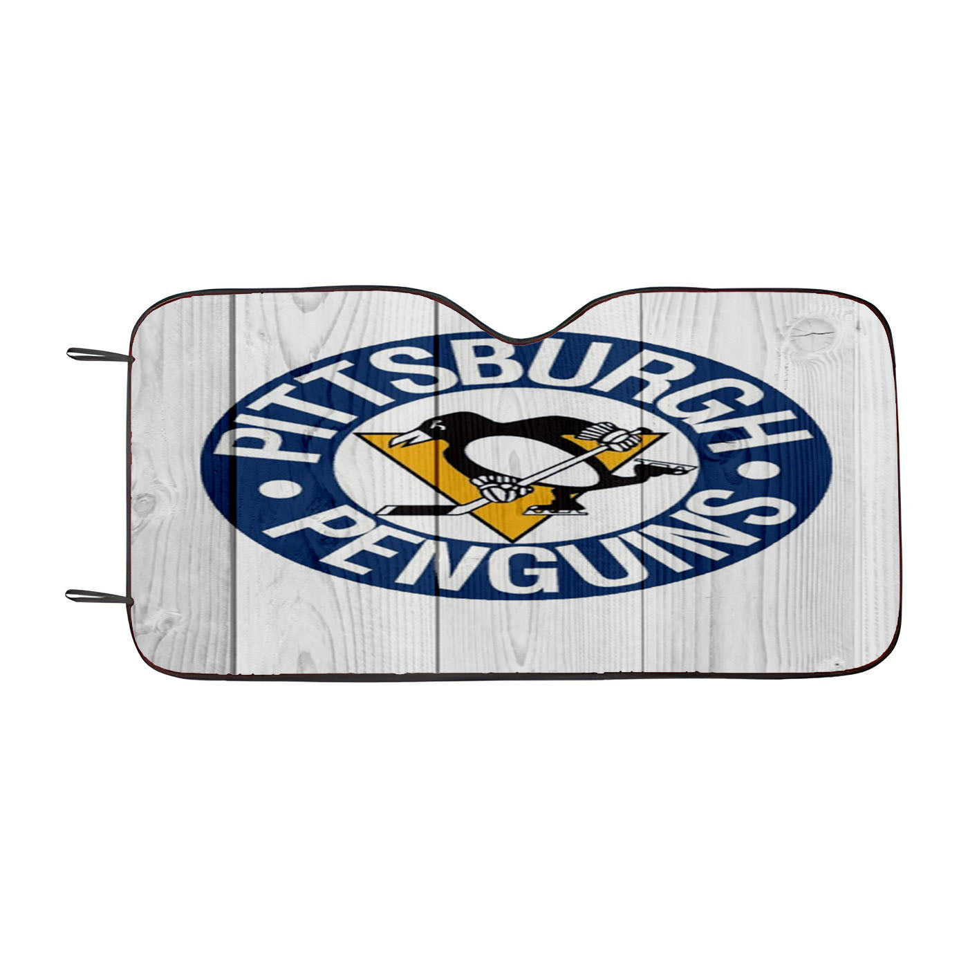 Pittsburgh Penguins Nhl Logo Wood Wallpaper Car Auto Sun Shade Windshield Cover