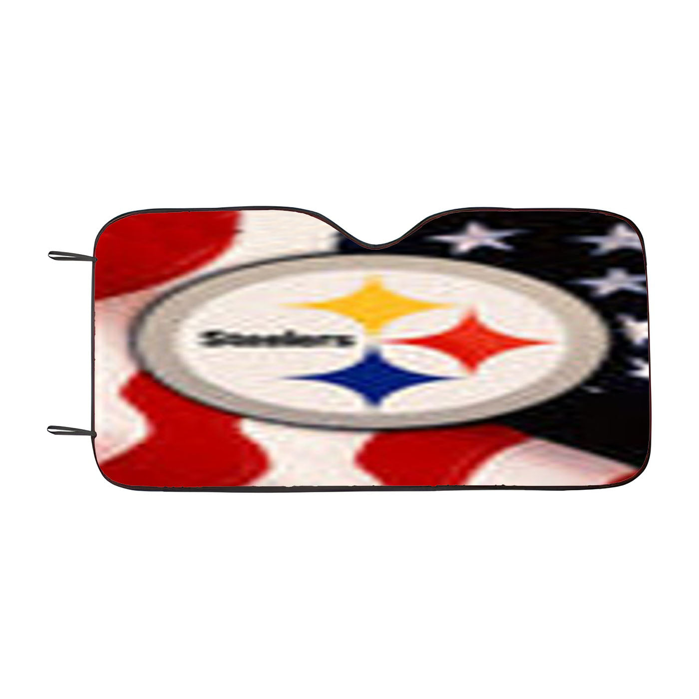 Pittsburgh Steelers Usa Flag Car Auto Sun Shade Windshield Cover
