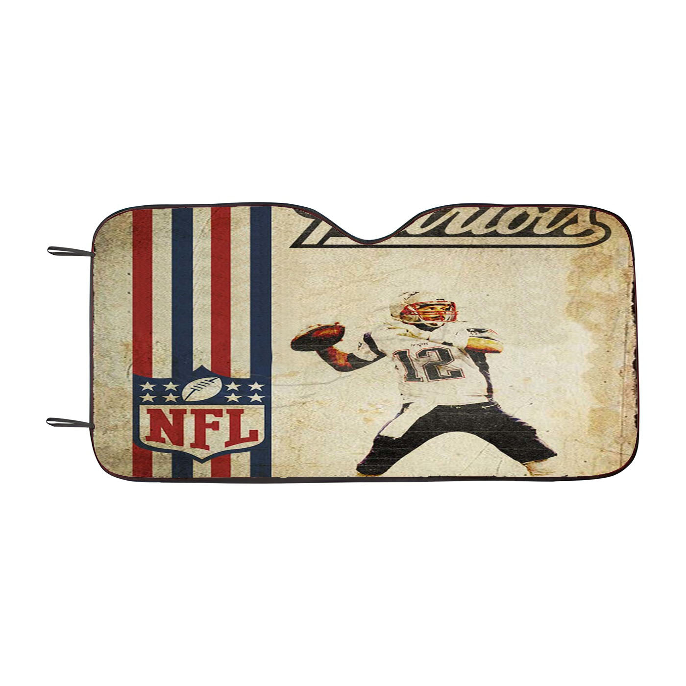 Placa Decorativa Nfl Patriots Parede Car Auto Sun Shade Windshield Cover