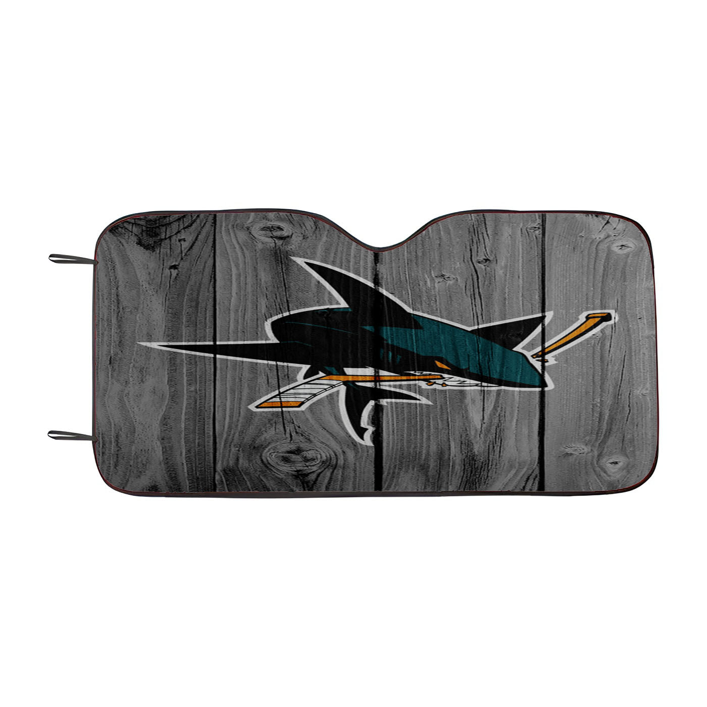 San Jose Sharks Nhl Logo Dark Wood Wallpaper Car Auto Sun Shade Windshield Cover