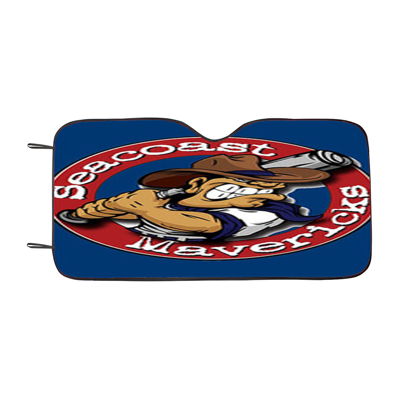 Seacoast Mavericks Baseball Logo Blue Car Auto Sun Shade Windshield Cover