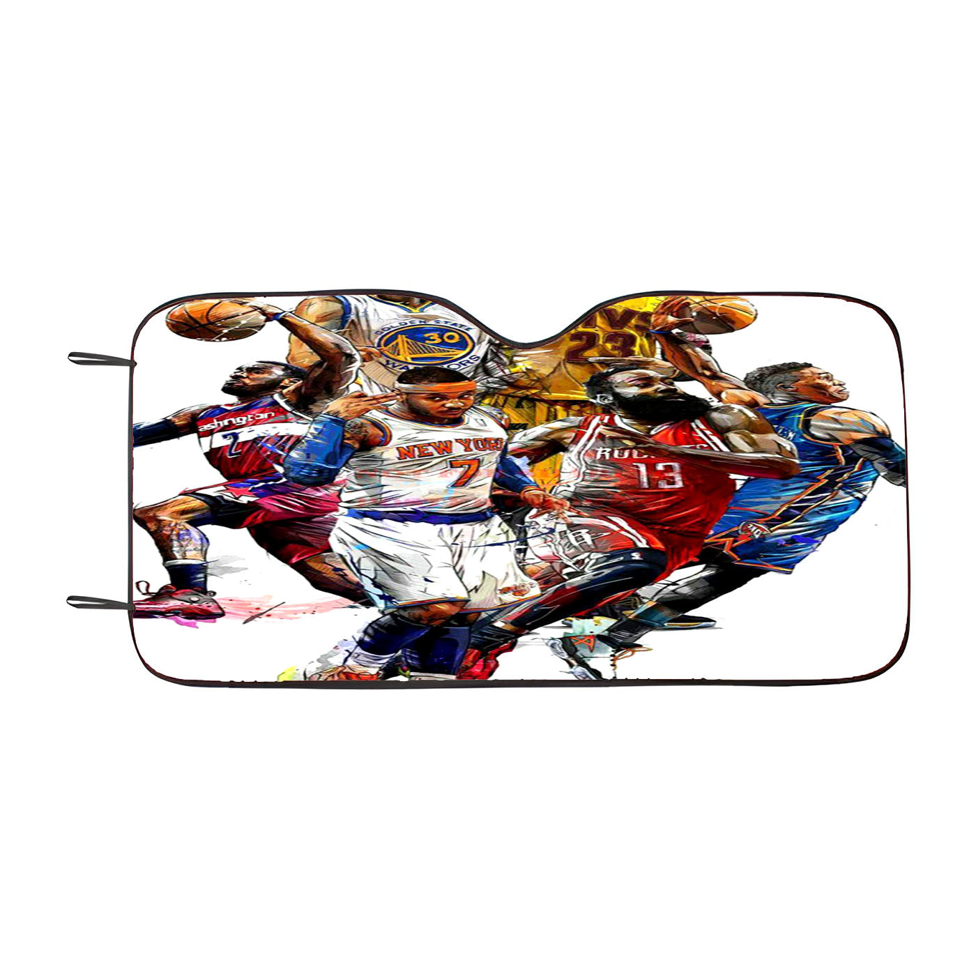 Six Legendary Nba Players Art Car Auto Sun Shade Windshield Cover