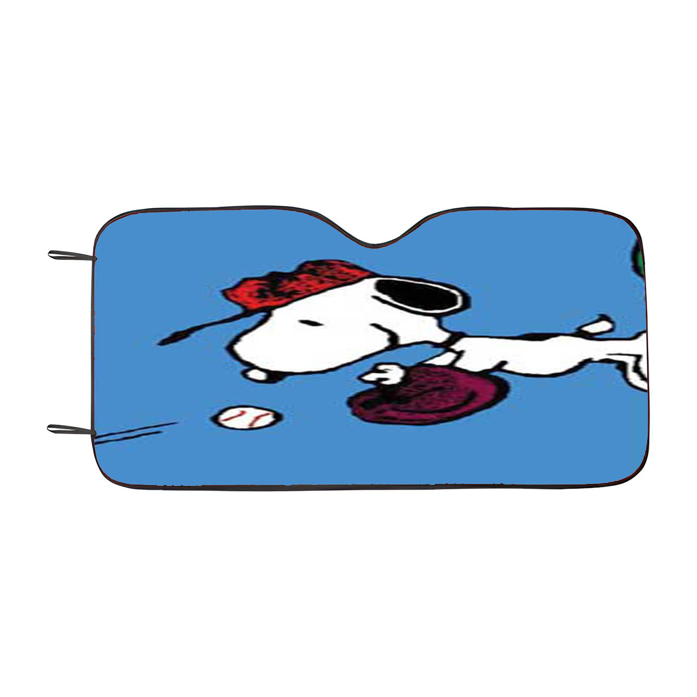Snoopy Baseball Catch Car Auto Sun Shade Windshield Cover