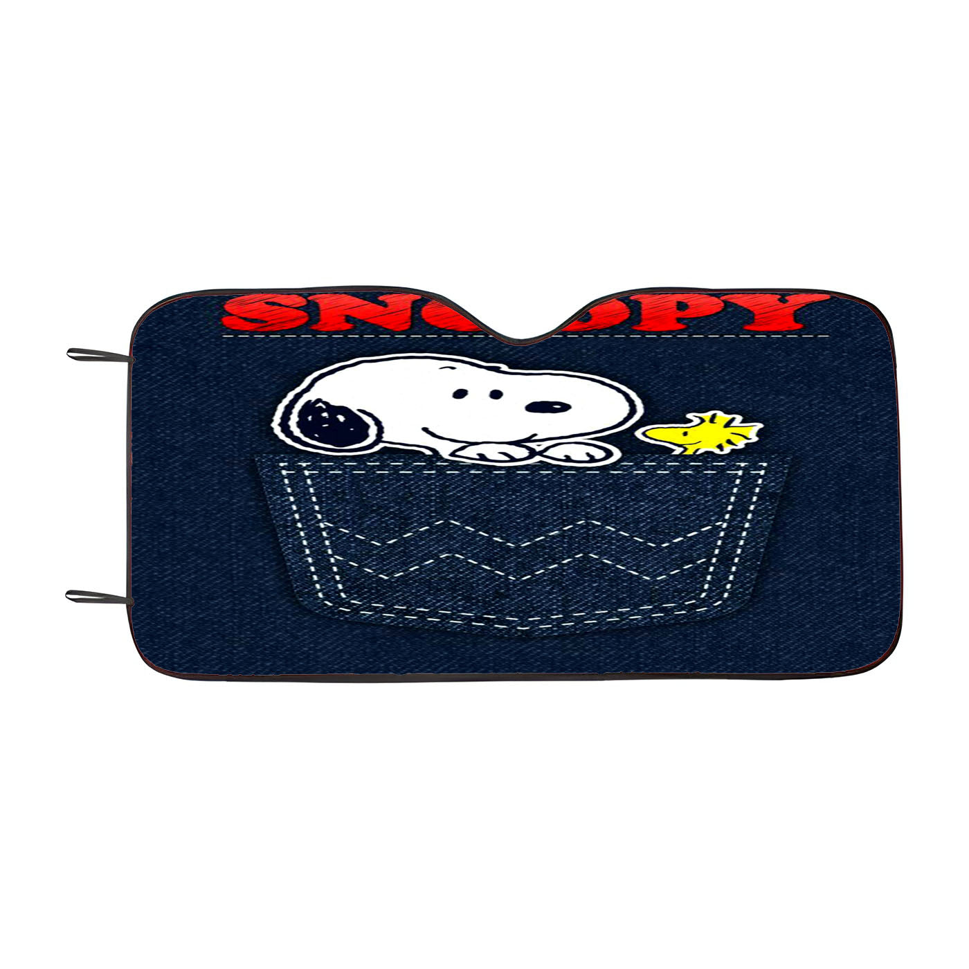 Snoopy Peanuts Pants Denim Pocket Car Auto Sun Shade Windshield Cover