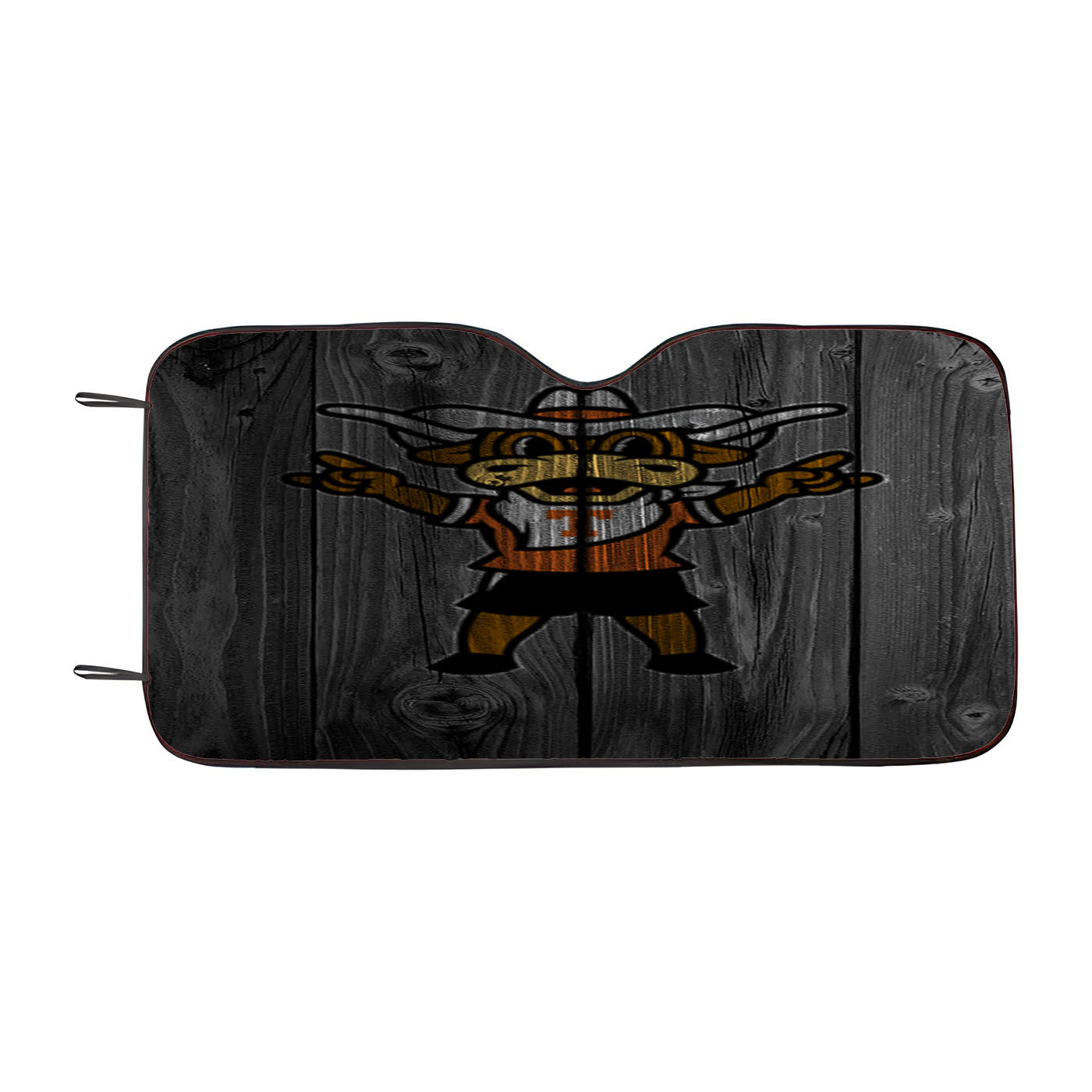 Texas Longhorns Bull Logo Dark Wood Wallpaper Car Auto Sun Shade Windshield Cover